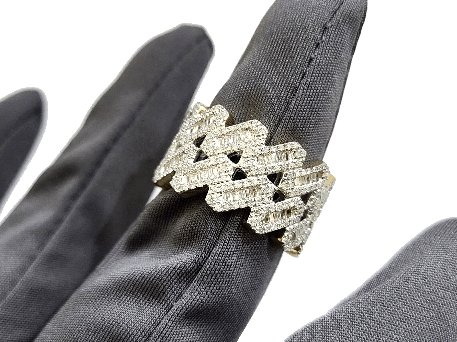 Real 10k Gold Men's Ring size 10 10kt Yellow Gold Wedding Band Diamond 1.10 CT - Image 2