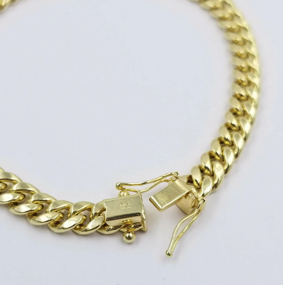 REAL 10k Gold Miami Cuban Bracelet 7" 6mm 10 kt Yellow Gold Strong Links LADIES - Image 4