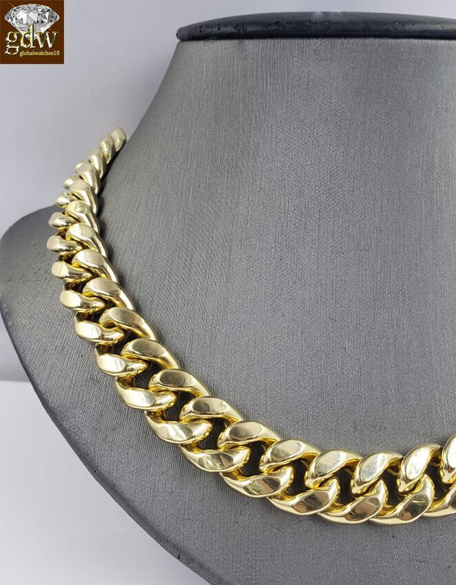 REAL 10k Gold Miami Cuban Chain 13mm 26" Link Necklace Chain 10kt Yellow Gold - Image 2