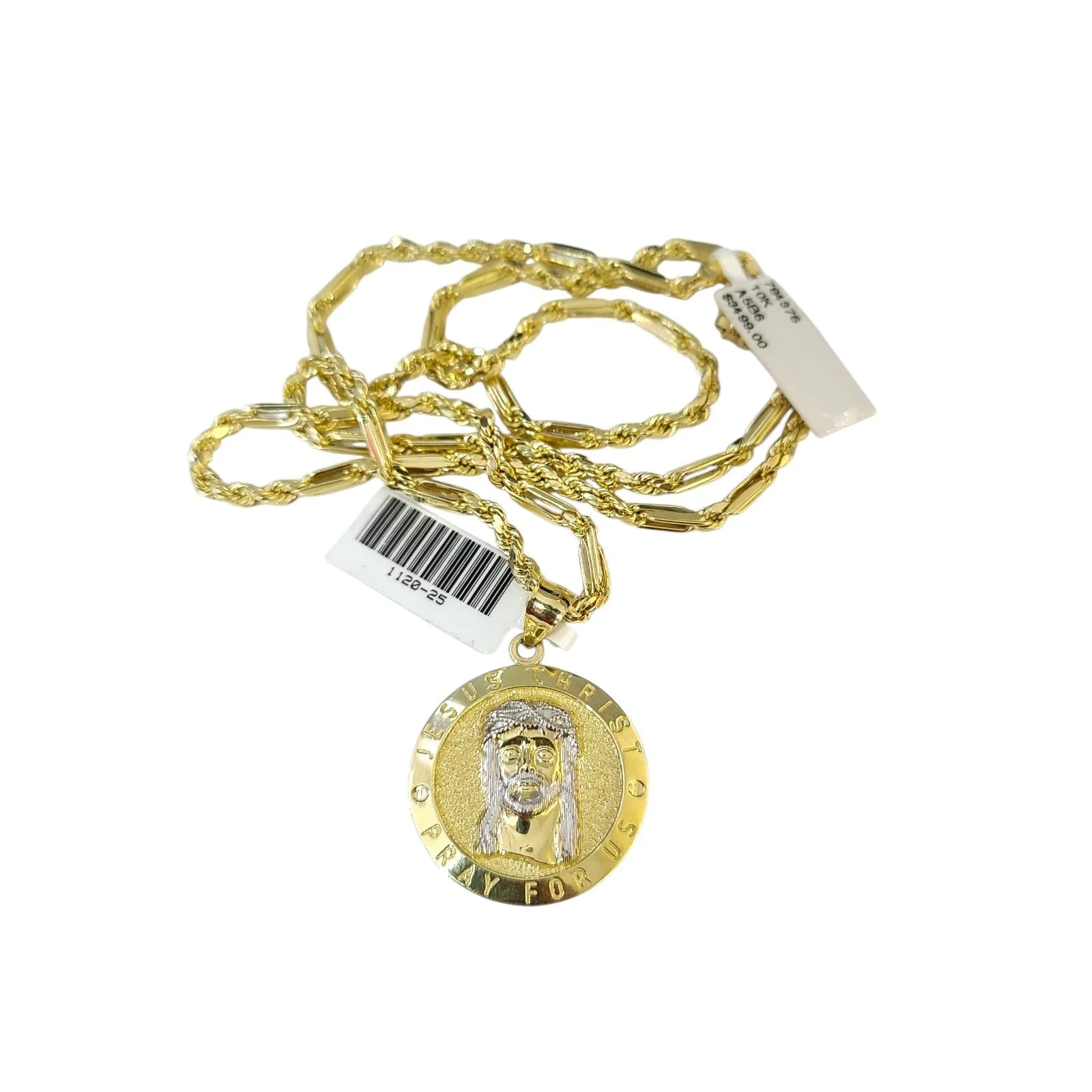 Real 10k Gold Milano Chain Jesus Christ Pendant Charm 18"-28" 3mm SET Necklace - Image 3