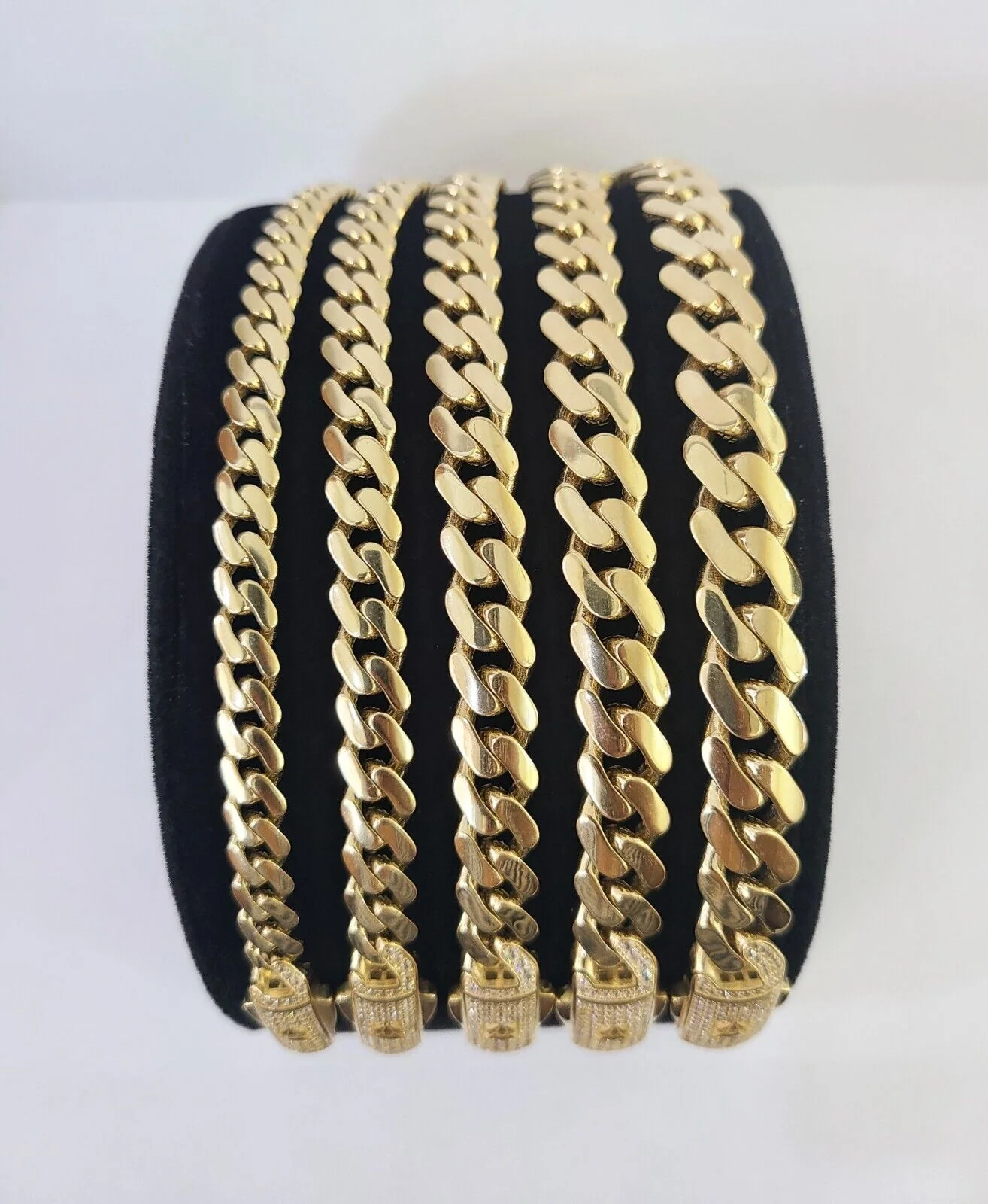 Real 10k Gold Monaco Bracelet 7mm-11mm 8"-8.5" 10kt Yellow - Image 3