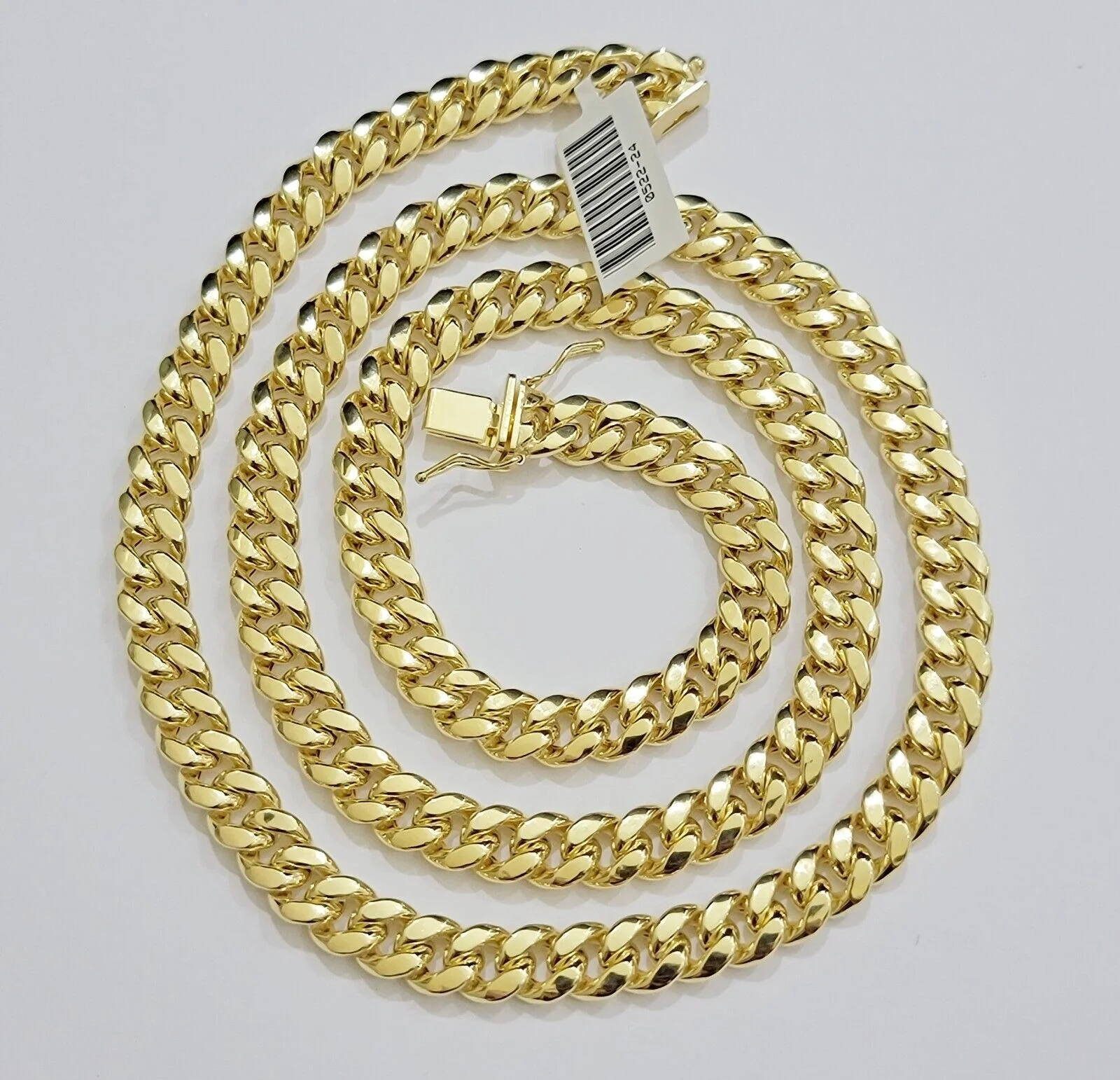 Real 10k Gold Necklace 22 Inch 8mm Miami Cuban Link Chain Men's 10KT BOX LOCK - Image 2
