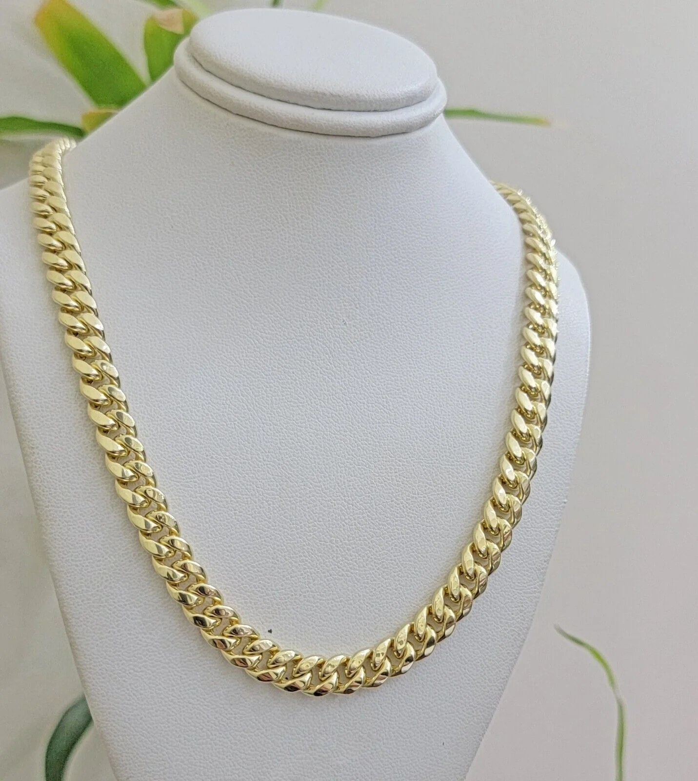Real 10k Gold Necklace 22 Inch 8mm Miami Cuban Link Chain Men's 10KT BOX LOCK - Image 3