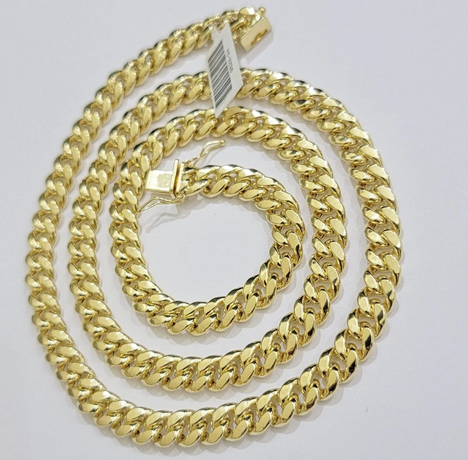 Real 10k Gold Necklace 22 Inch 8mm Miami Cuban Link Chain Men's 10KT BOX LOCK - Image 4