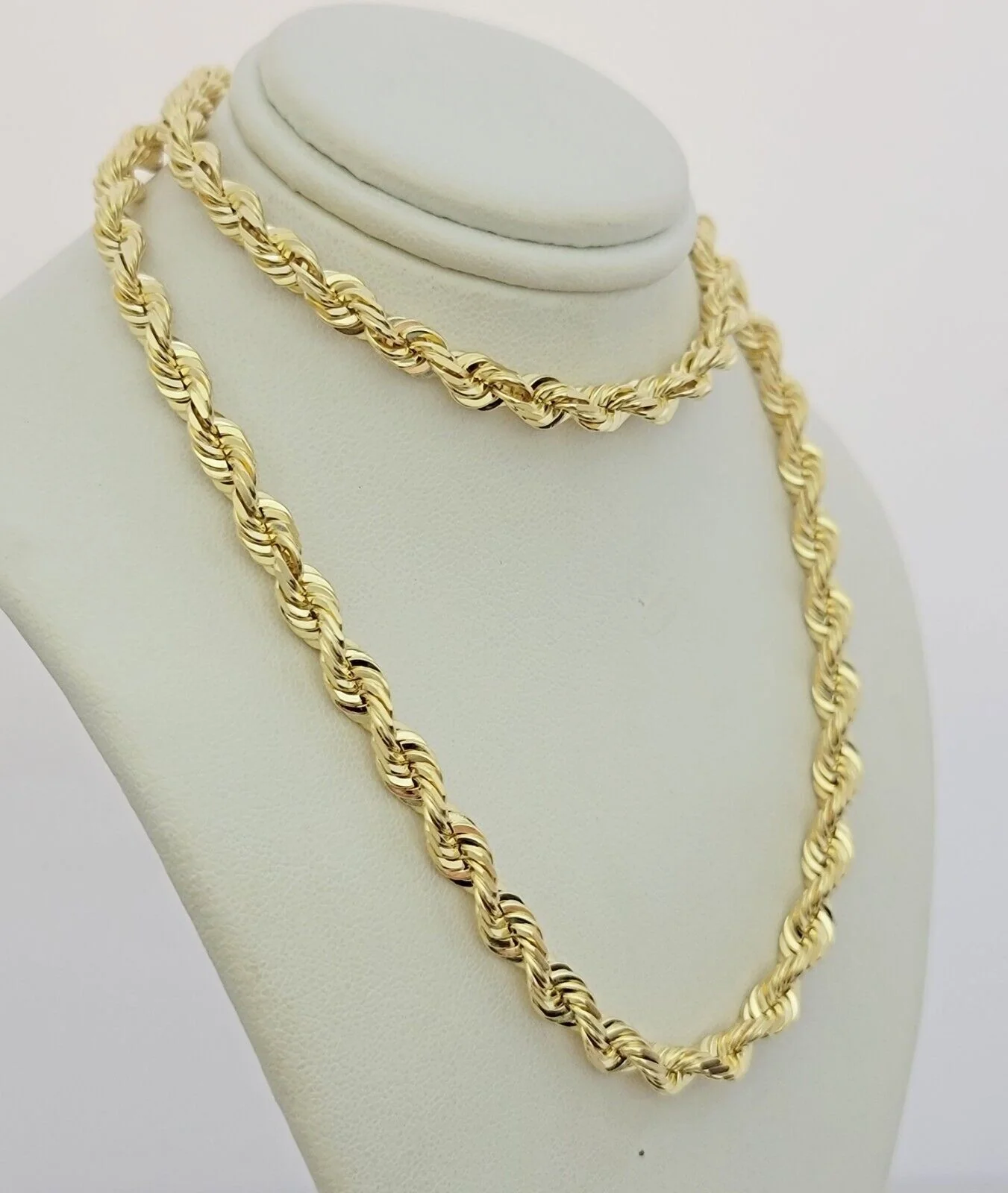 Real 10k Gold Necklace 6mm Rope 26 Inch Diamond Cut Solid 10kt Chain For mens - Image 5