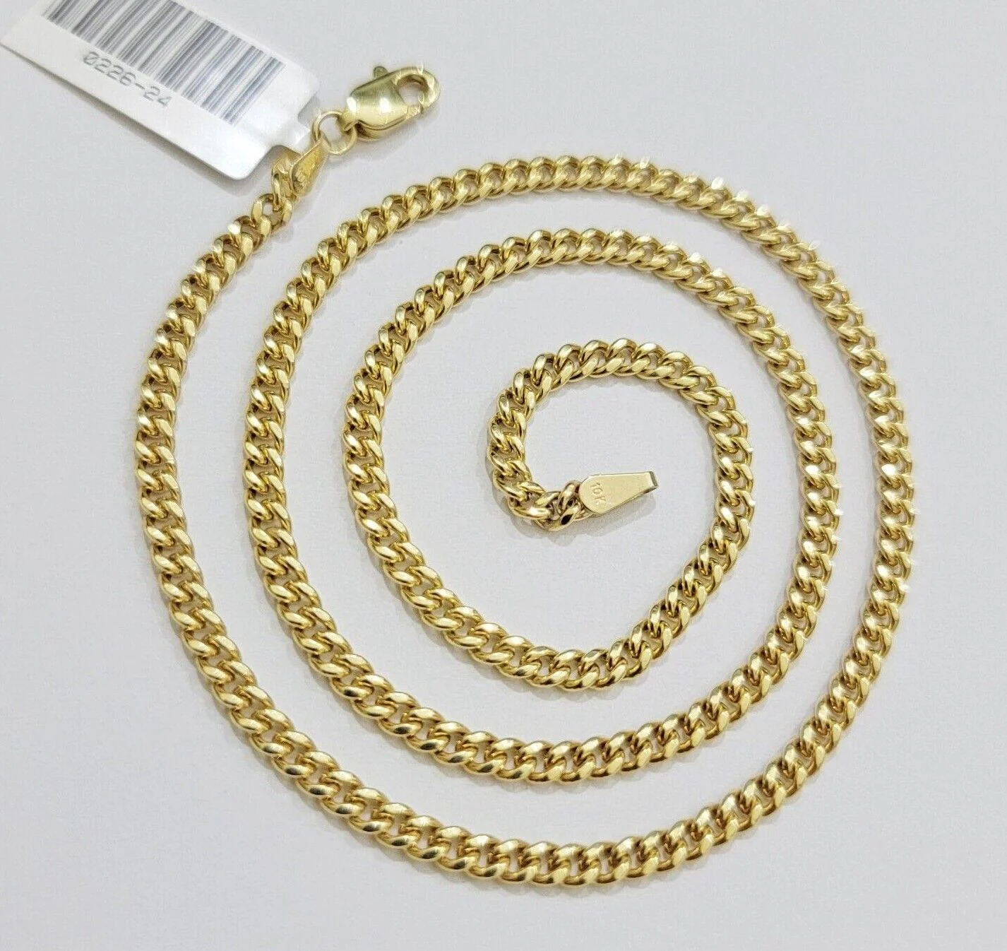 Real 10k Gold Necklace Chain Jesus Cross Charm Pendant SET 3mm Miami Cuban Link - Image 6