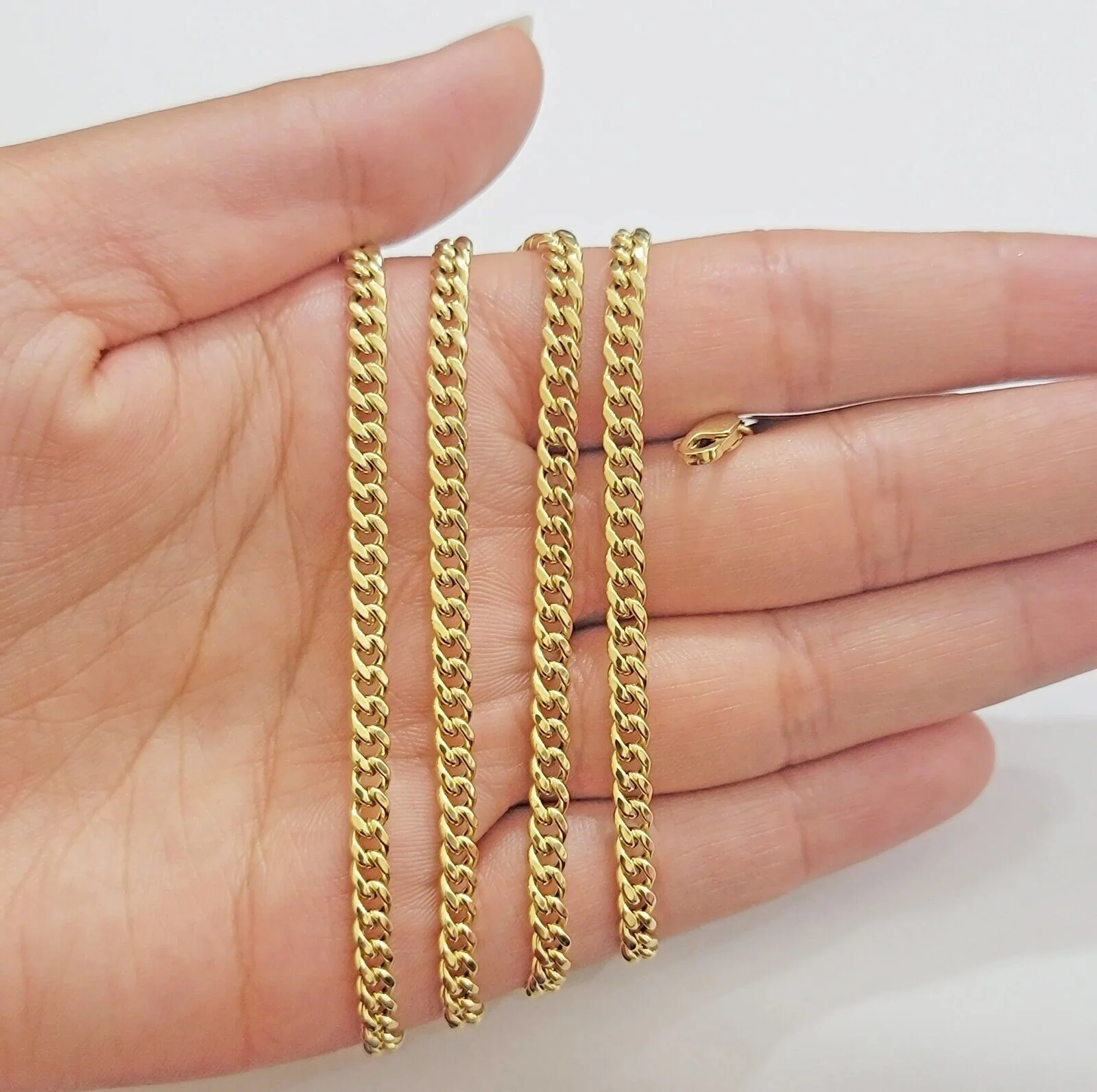 Real 10k Gold Necklace Chain Miami Cuban Link 3.5mm 18-26 Inch 10kt Men & Women - Image 7