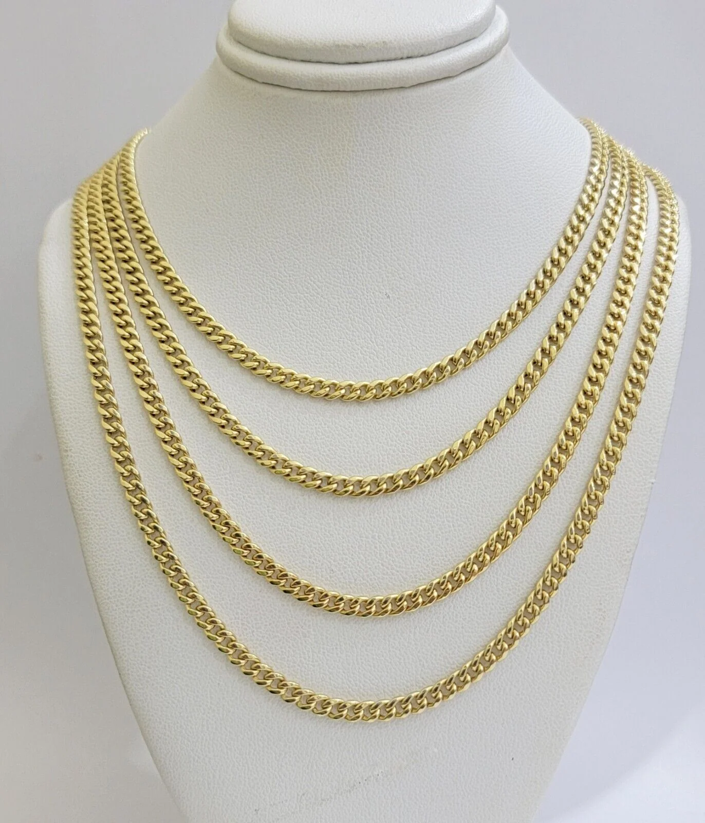 Real 10k Gold Necklace Chain Miami Cuban Link 3.5mm 18-26 Inch 10kt Men & Women - Image 9