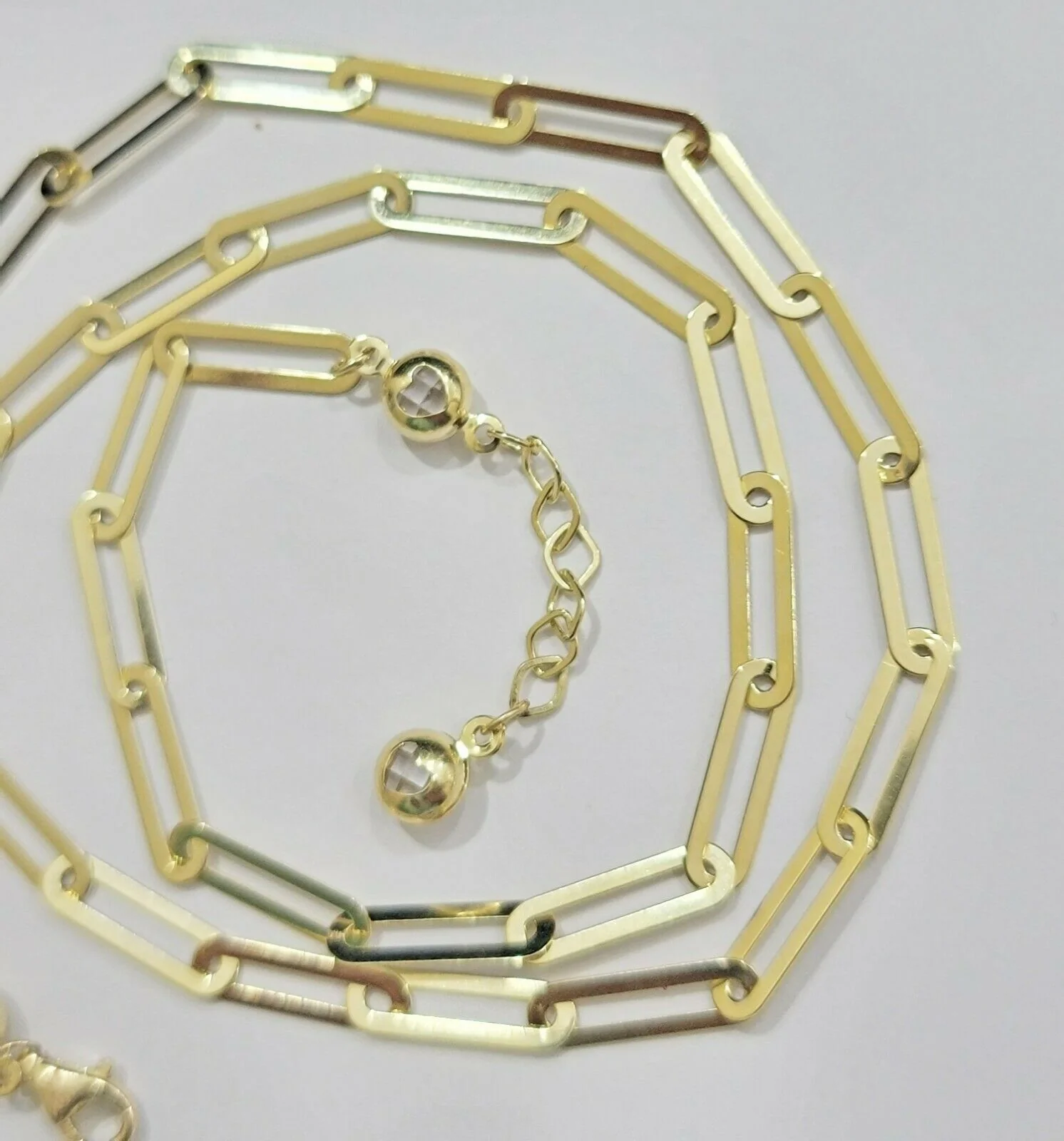 Real 10k Gold Paperclip Chain Ladies Necklace 16" 18" 20" 22" 24" Long 10kt 4mm - Image 8