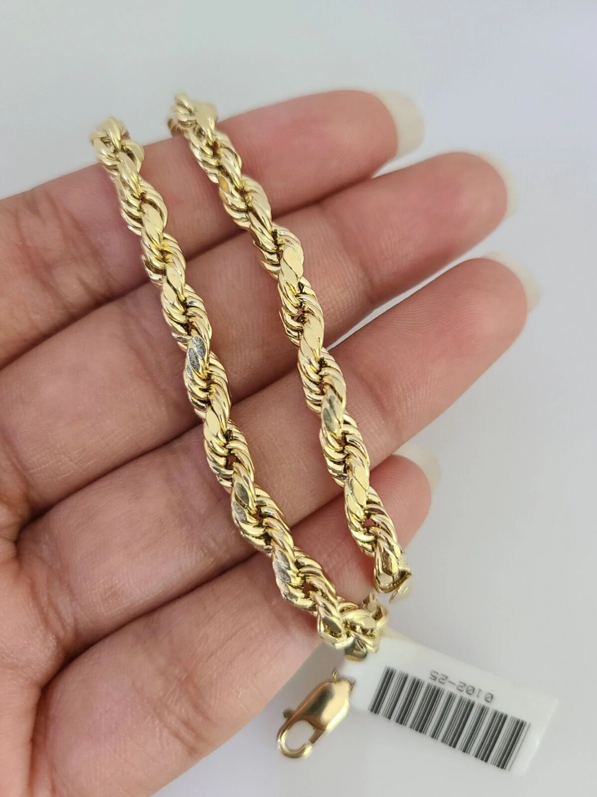 Real 10K Gold Rope Bracelet Yellow 7.5" Inch 5mm 10kt Men Women - Image 3