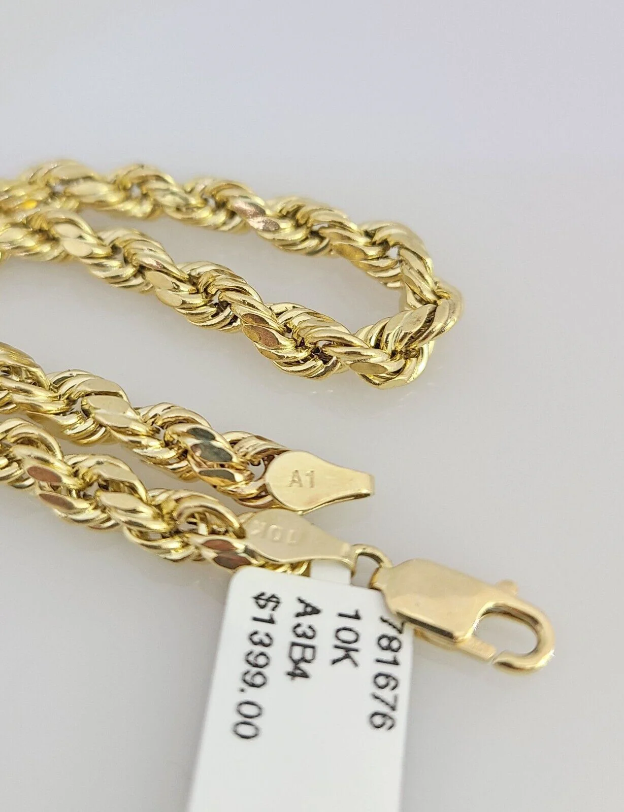 Real 10K Gold Rope Bracelet Yellow 7.5" Inch 5mm 10kt Men Women - Image 4