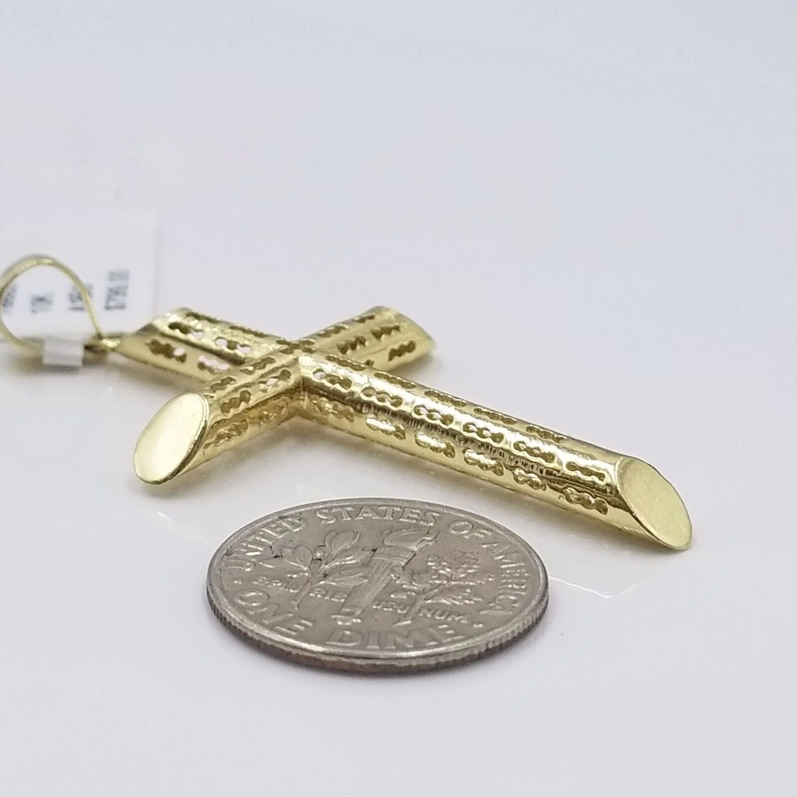 Real 10k Gold Rope Chain Cross Pendant, 3mm Necklace 20" inch With Charm, 10kt - Image 9
