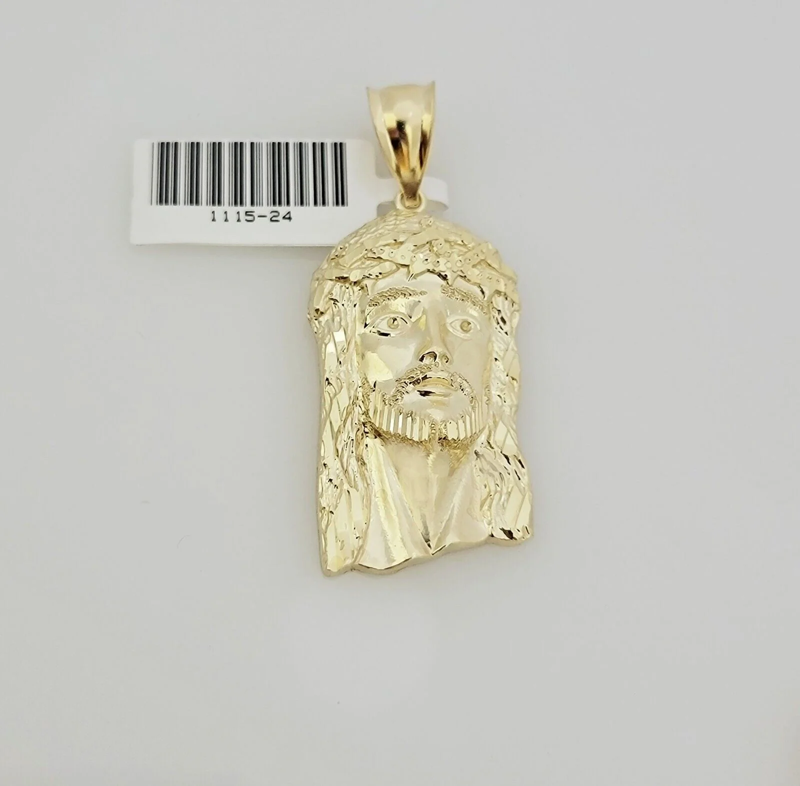 Real 10k Gold Rope Chain Jesus Face Charm Pendant Set 3mm Necklace 24 Inch SOLID - Image 7