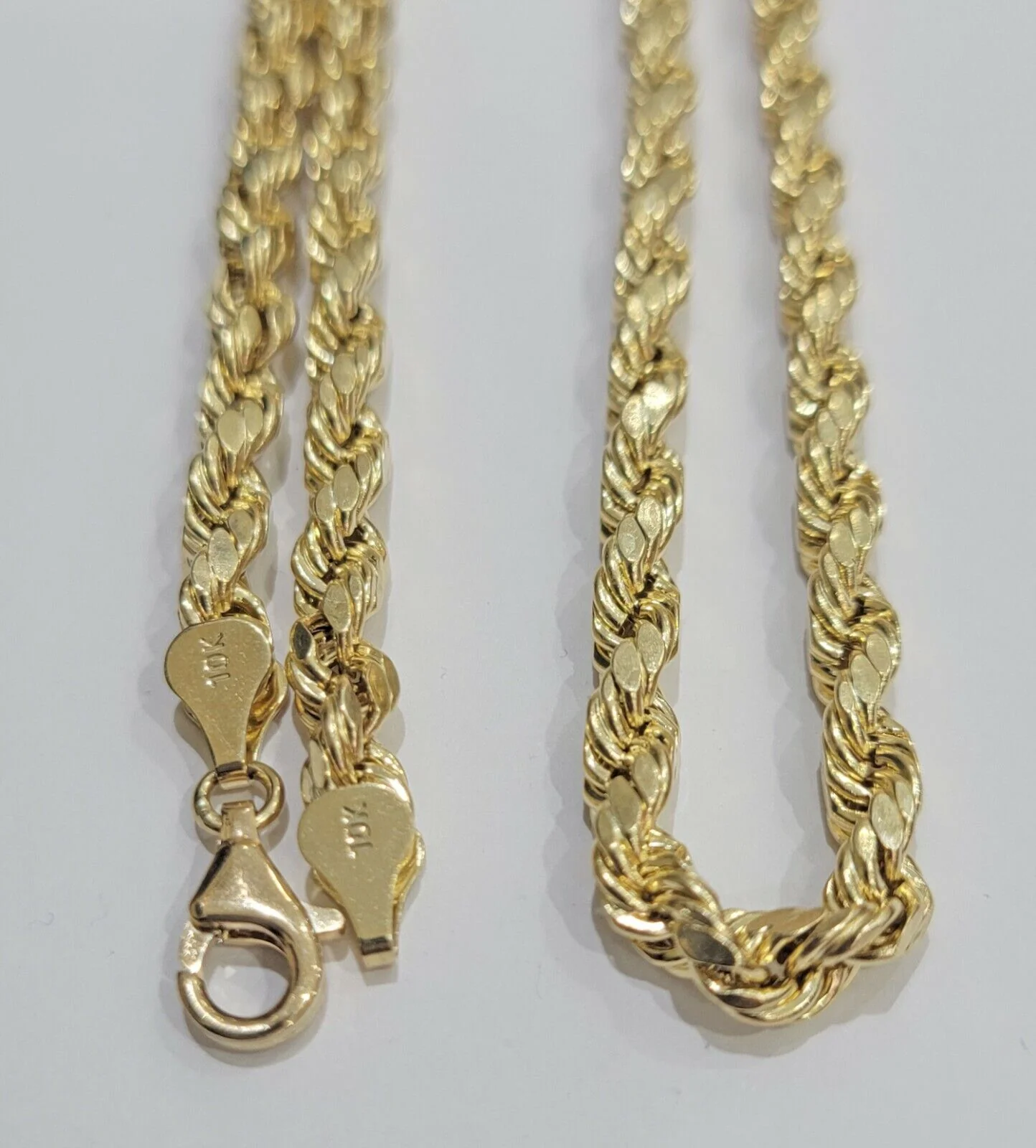 Real 10K Gold Rope Chain Necklace Men 6mm 22 Inch Real Gold - Image 4