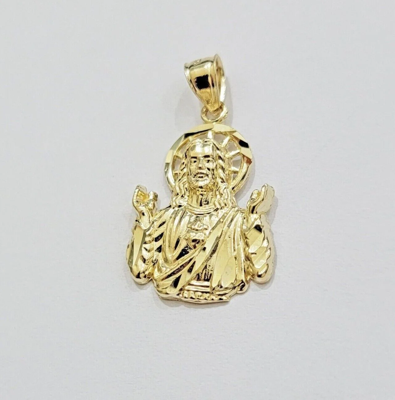 Real 10k gold Rope Chain pendant SET Choose Necklace Length 18-28" & Jesus Charm - Image 10
