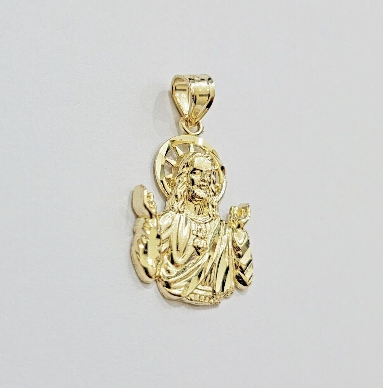 Real 10k gold Rope Chain pendant SET Choose Necklace Length 18-28" & Jesus Charm - Image 8