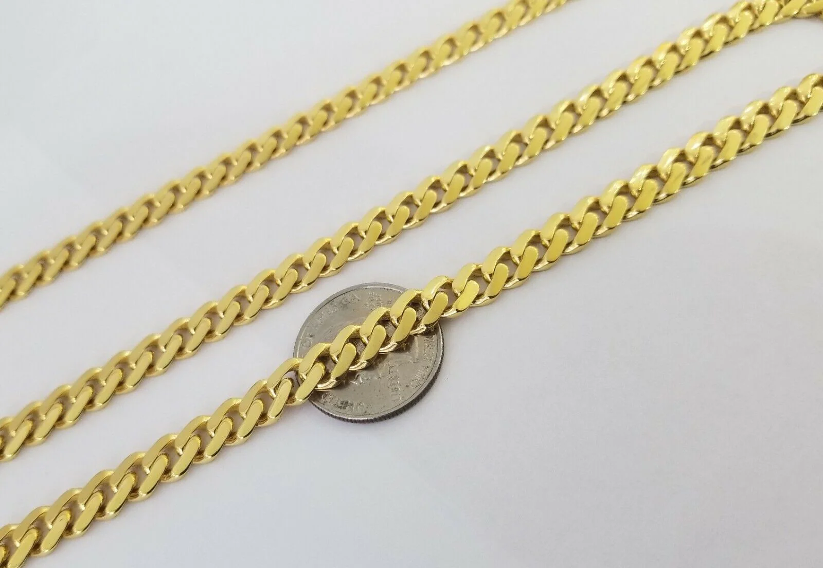 Real 10k Gold Royal Miami Cuban Monaco Link 8mm 22" yellow gold necklace - Image 4