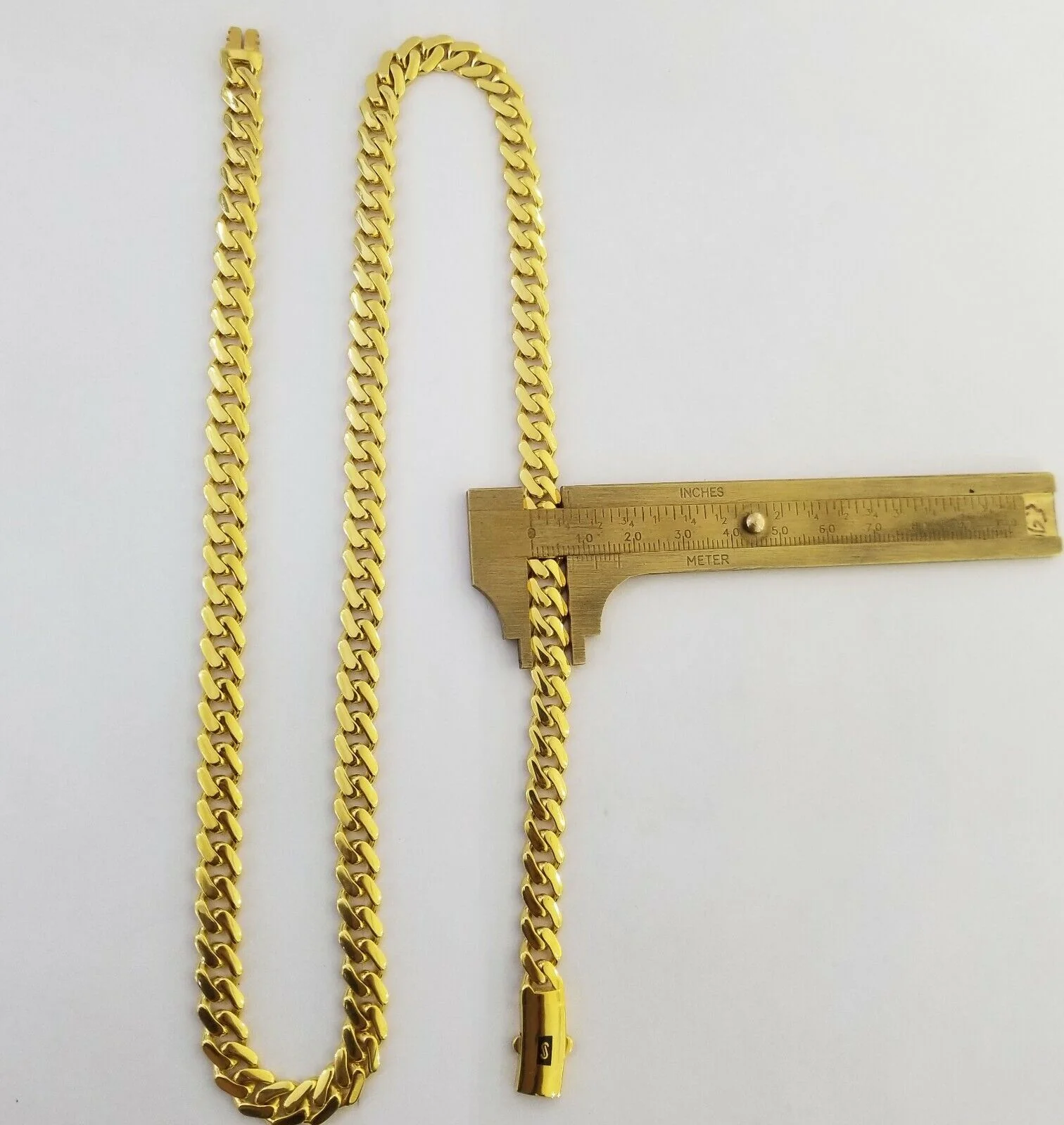 Real 10k Gold Royal Miami Cuban Monaco Link 8mm 22" yellow gold necklace - Image 5