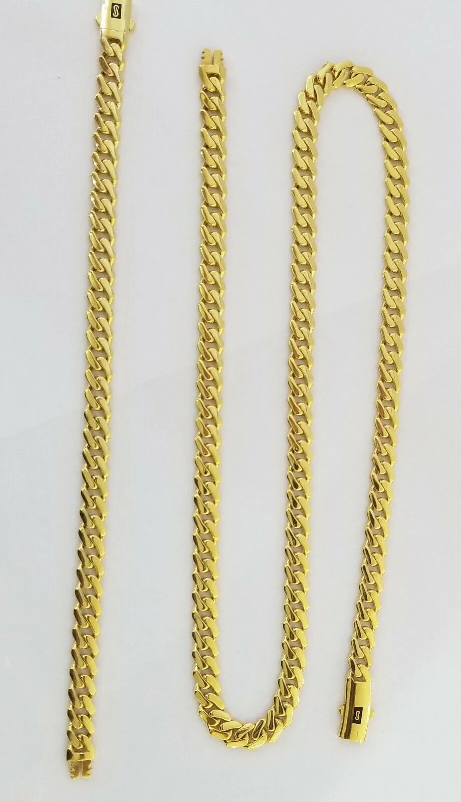 Real 10k Gold Royal Miami Cuban Monaco Link 8mm 22" yellow gold necklace - Image 6