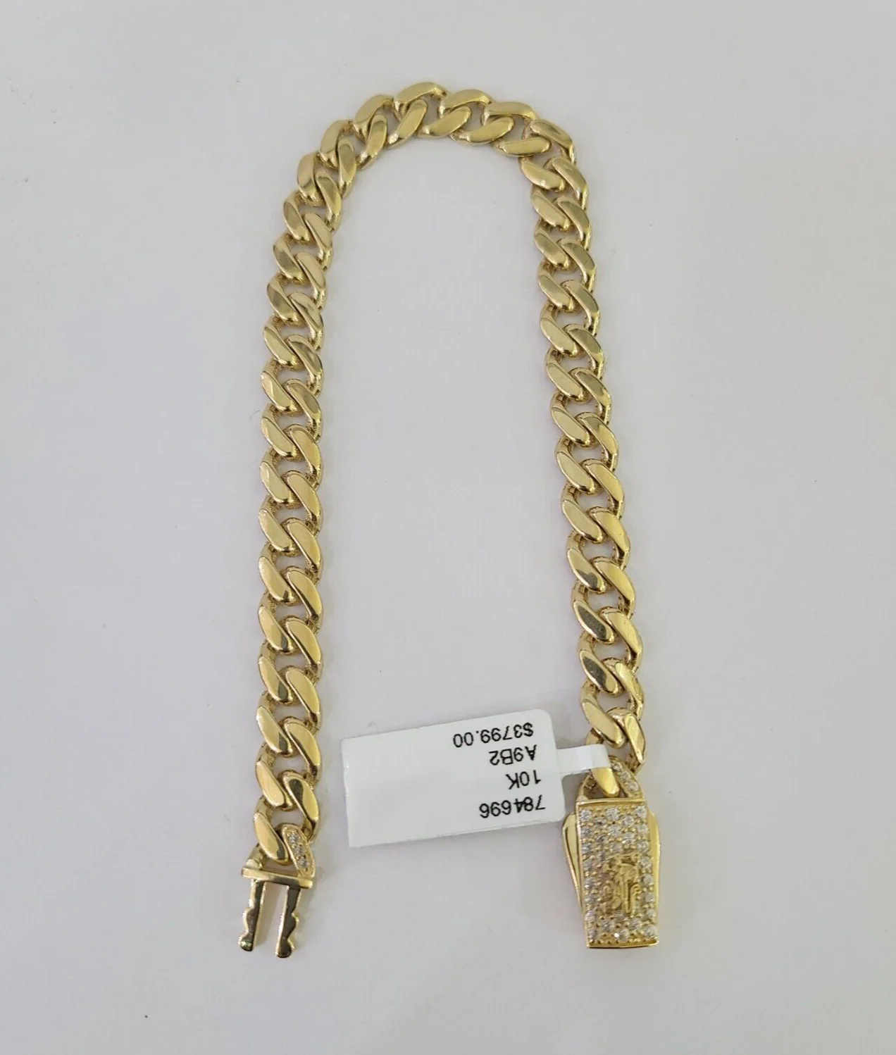 Real 10K Gold Royal Monaco Bracelet  8" Box Clasp 7mm Genuine Unisex - Image 7