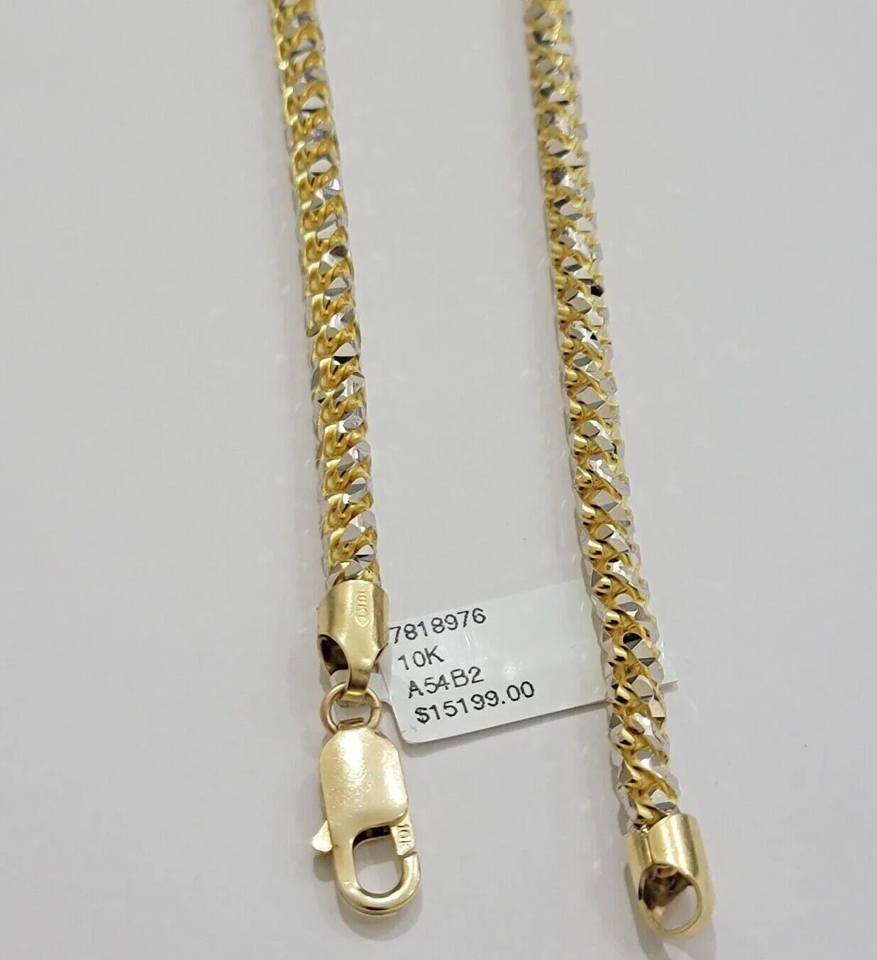 Real 10k Gold Solid Palm Chain Necklace Diamond cut 5mm 18" Choker , 10kt Mens - Image 5