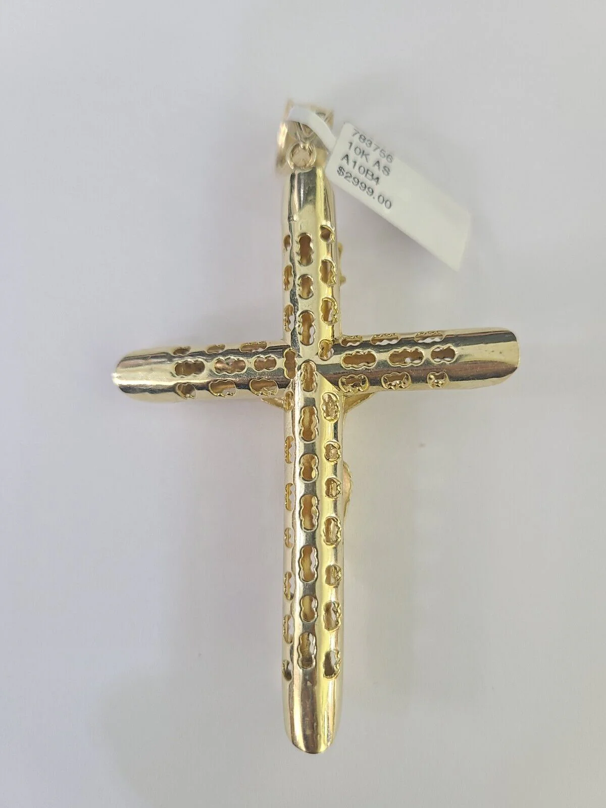 Real 10K INRI Jesus Crucifix Cross Pendant 3" Yellow Gold Charm Genuine - Image 4