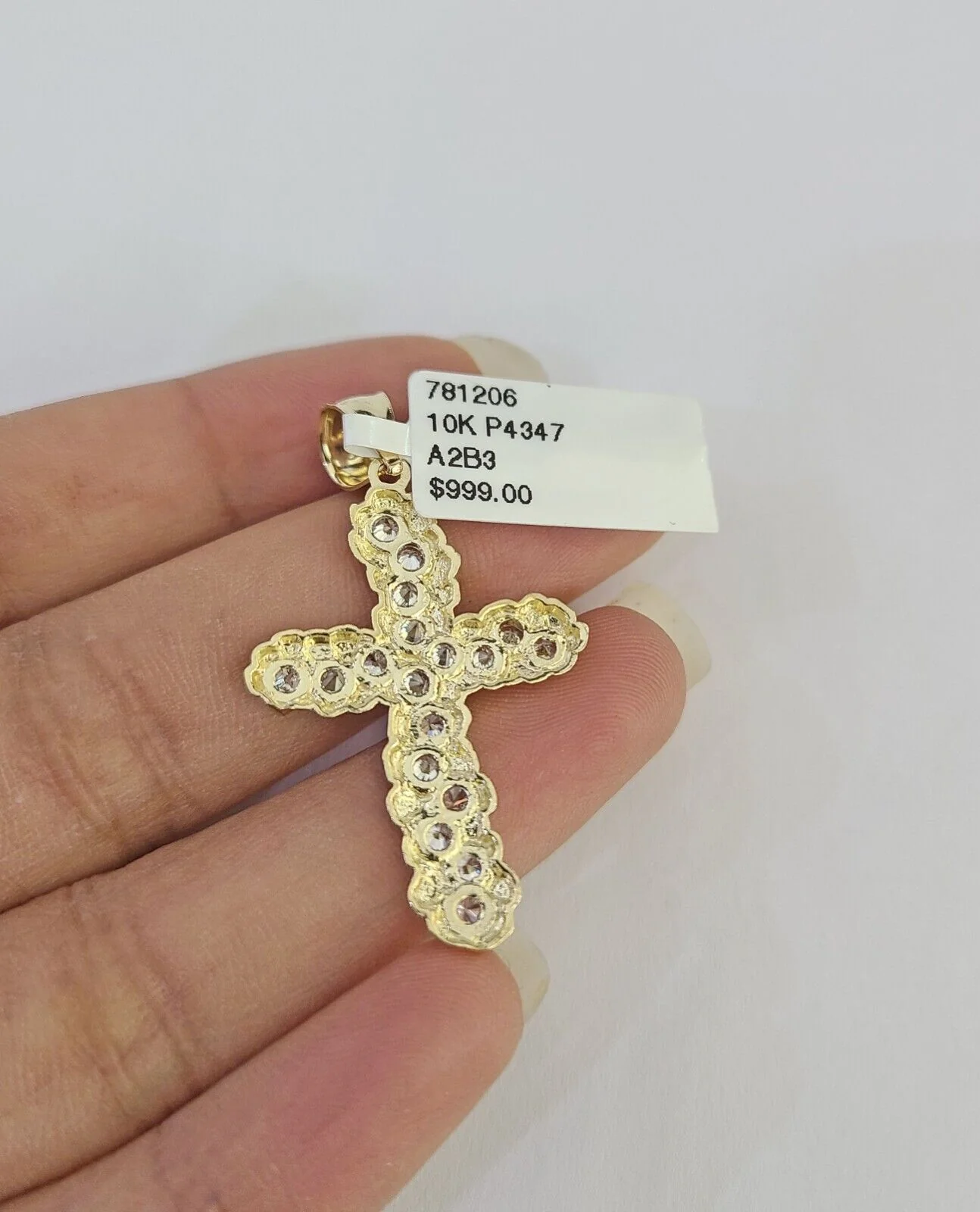 Real 10k Jesus Cross Charm Pendant Yellow Gold 1.5" inches Genuine Religious - Image 5