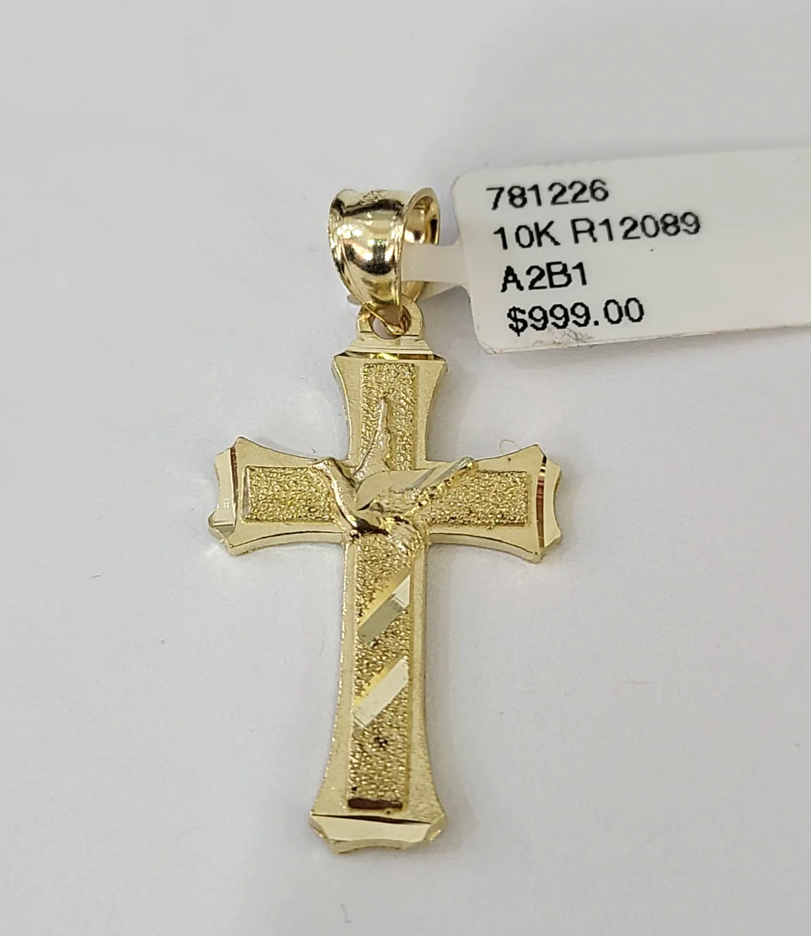 Real 10K Jesus Cross Crucifix Pendant Yellow Gold Charm Genuine - Image 4