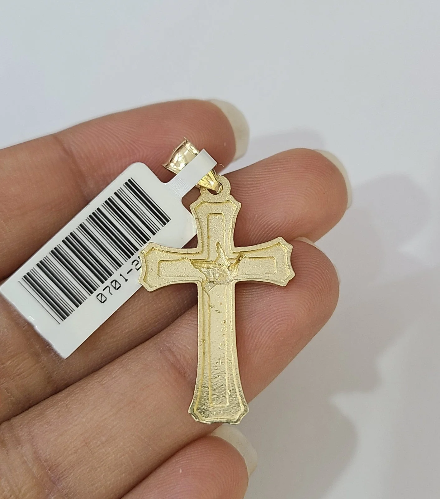 Real 10K Jesus Cross Crucifix Pendant Yellow Gold Charm Genuine - Image 5