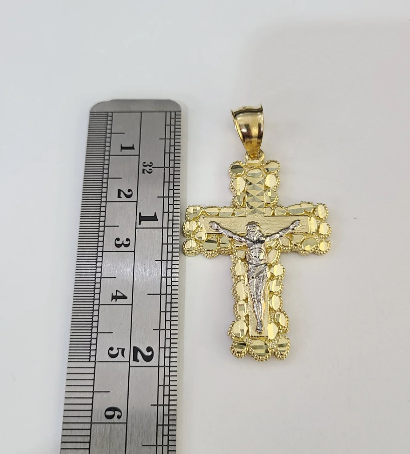 Real 10K Jesus Cross Pendant Crucifix Yellow Gold Charm Genuine 10kt - Image 2