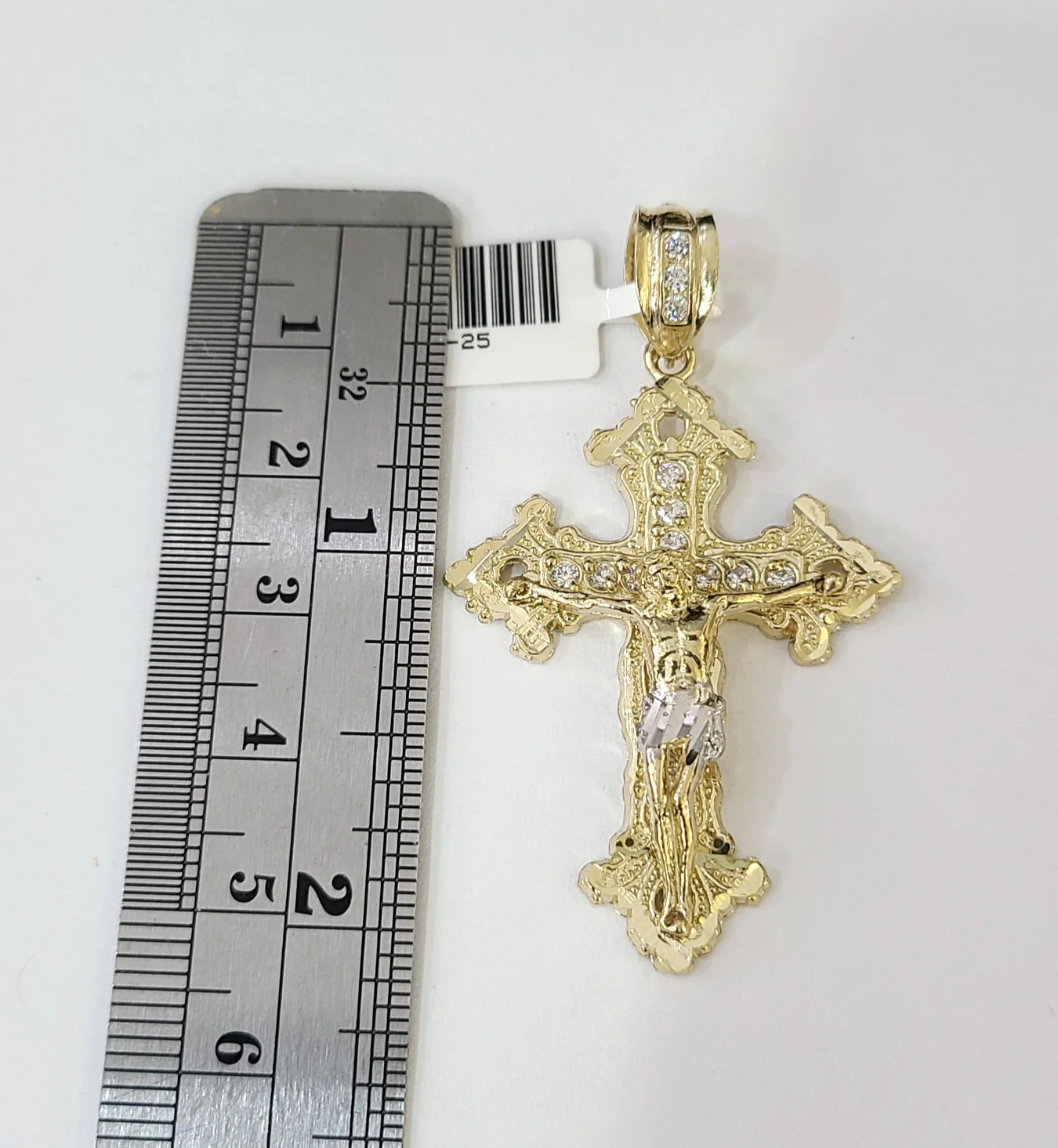 Real 10K Jesus Cross Pendant Crucifix Yellow Gold Charm Genuine - Image 2