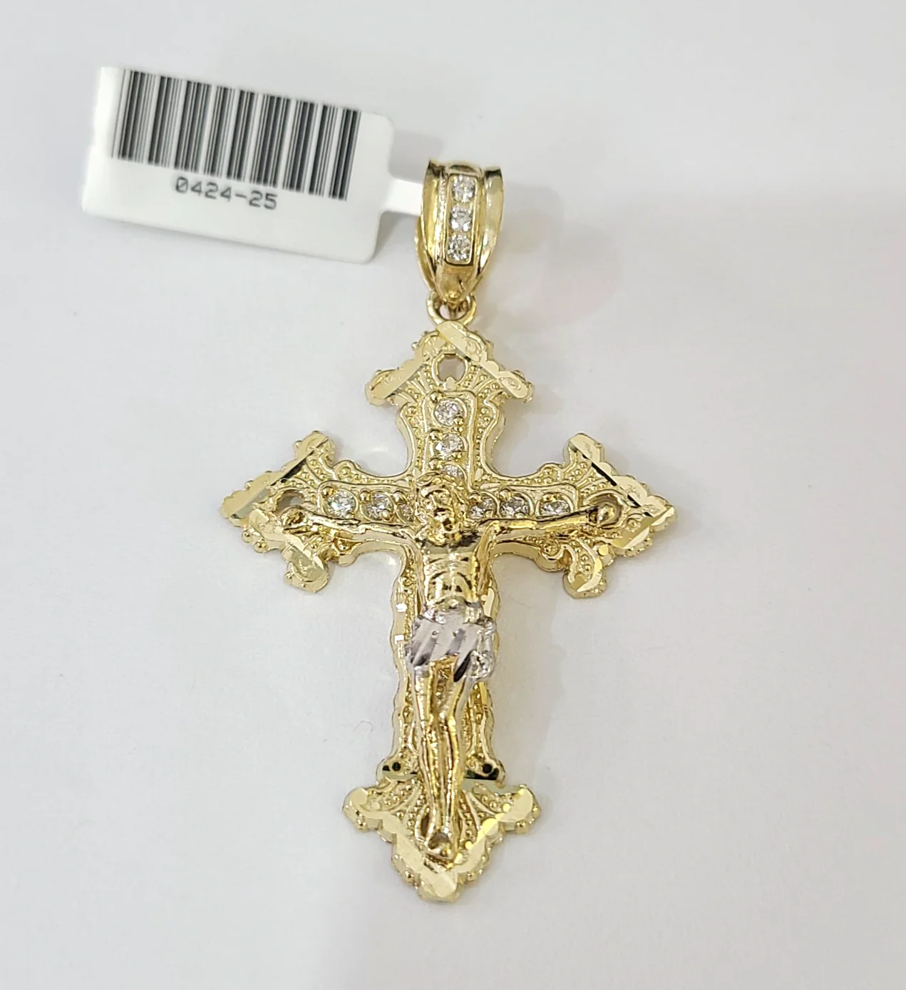 Real 10K Jesus Cross Pendant Crucifix Yellow Gold Charm Genuine - Image 4