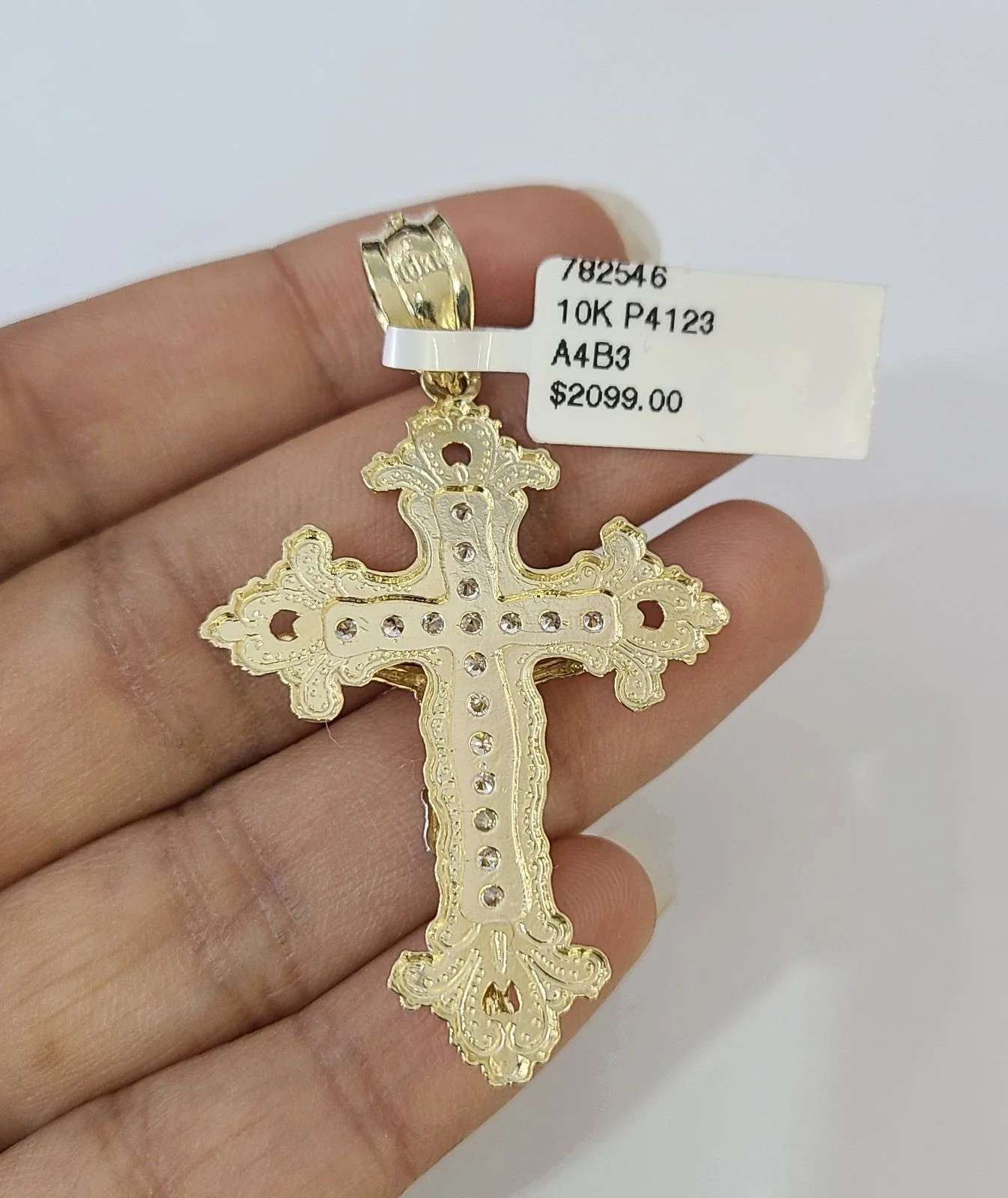 Real 10K Jesus Cross Pendant Crucifix Yellow Gold Charm Genuine - Image 5