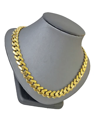 Real 10K Miami Cuban Link Monaco Chain Box Clasp 11mm Gold Necklace 10Kt 22" - Image 3