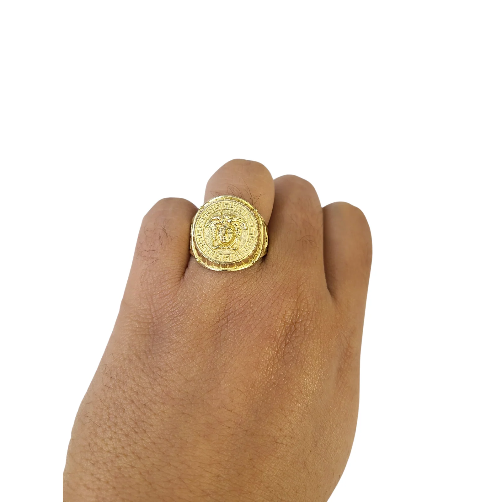 Real 10k Nugget Cross Ring Yellow Gold Men 10Kt Genuine Ring Sizes 6,7,8,9,10,11 & 12