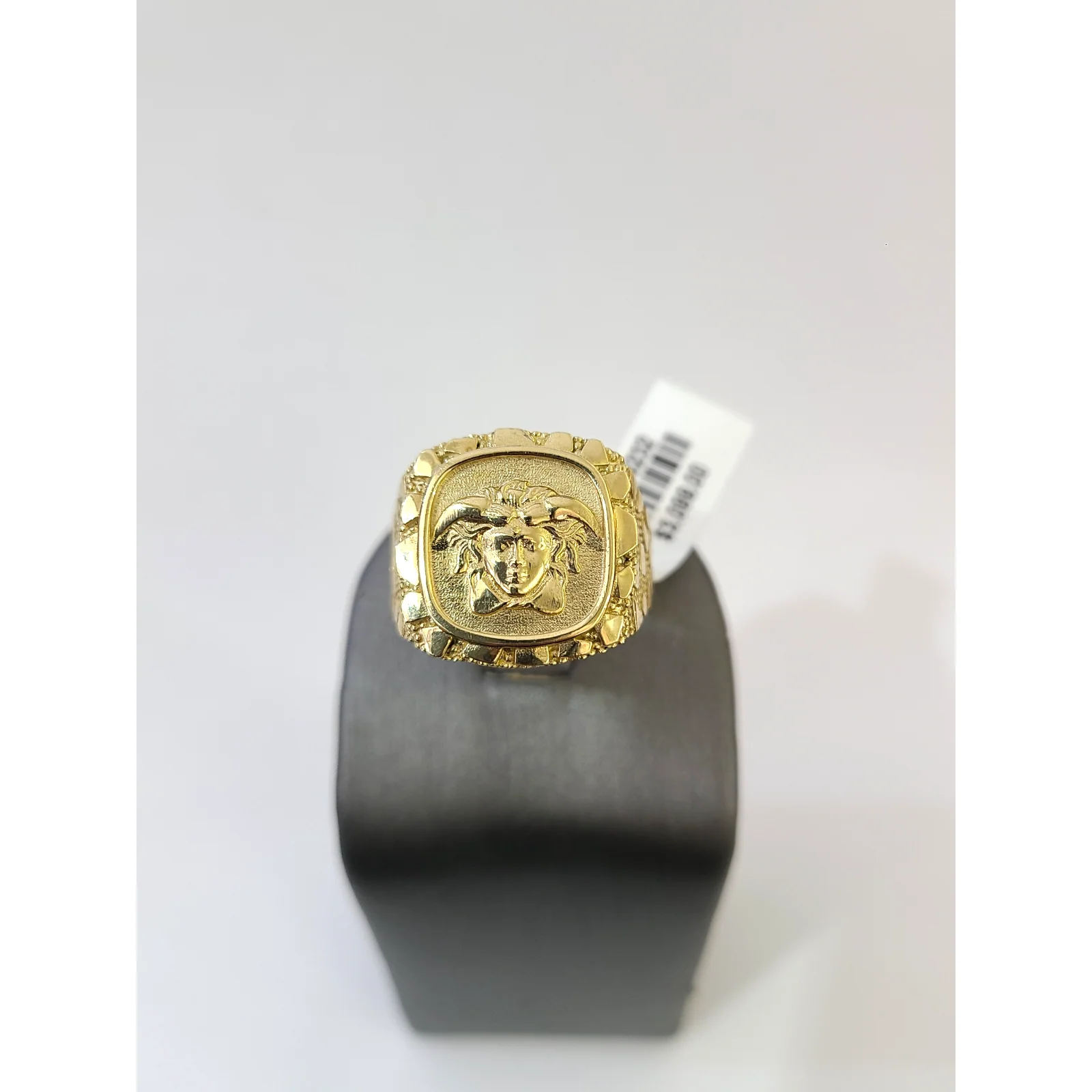 Real 10k Nugget Head Ring Yellow Gold Men 10Kt Genuine - Image 2