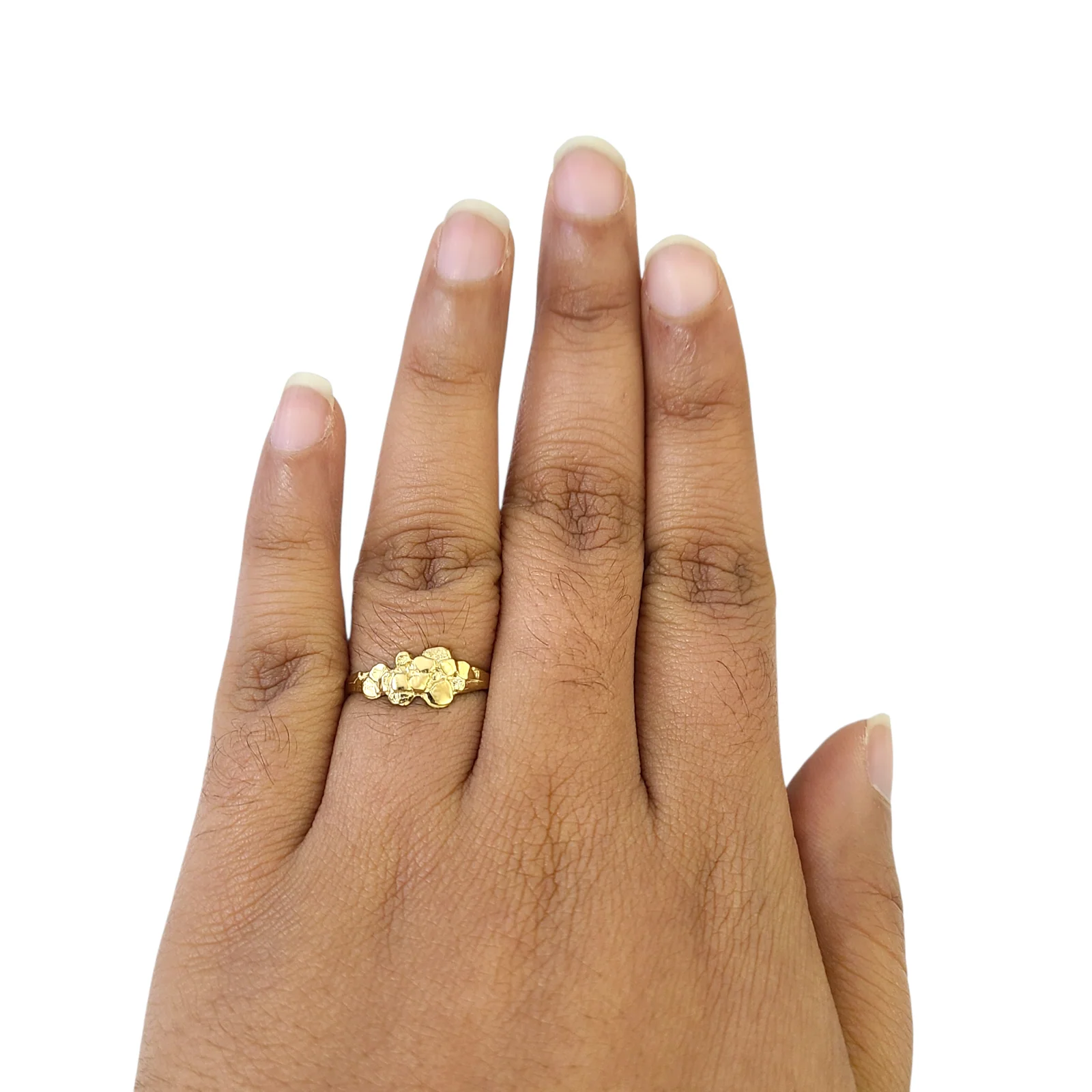 Real 10k Nugget Ring Yellow Gold Women 10Kt Genuine