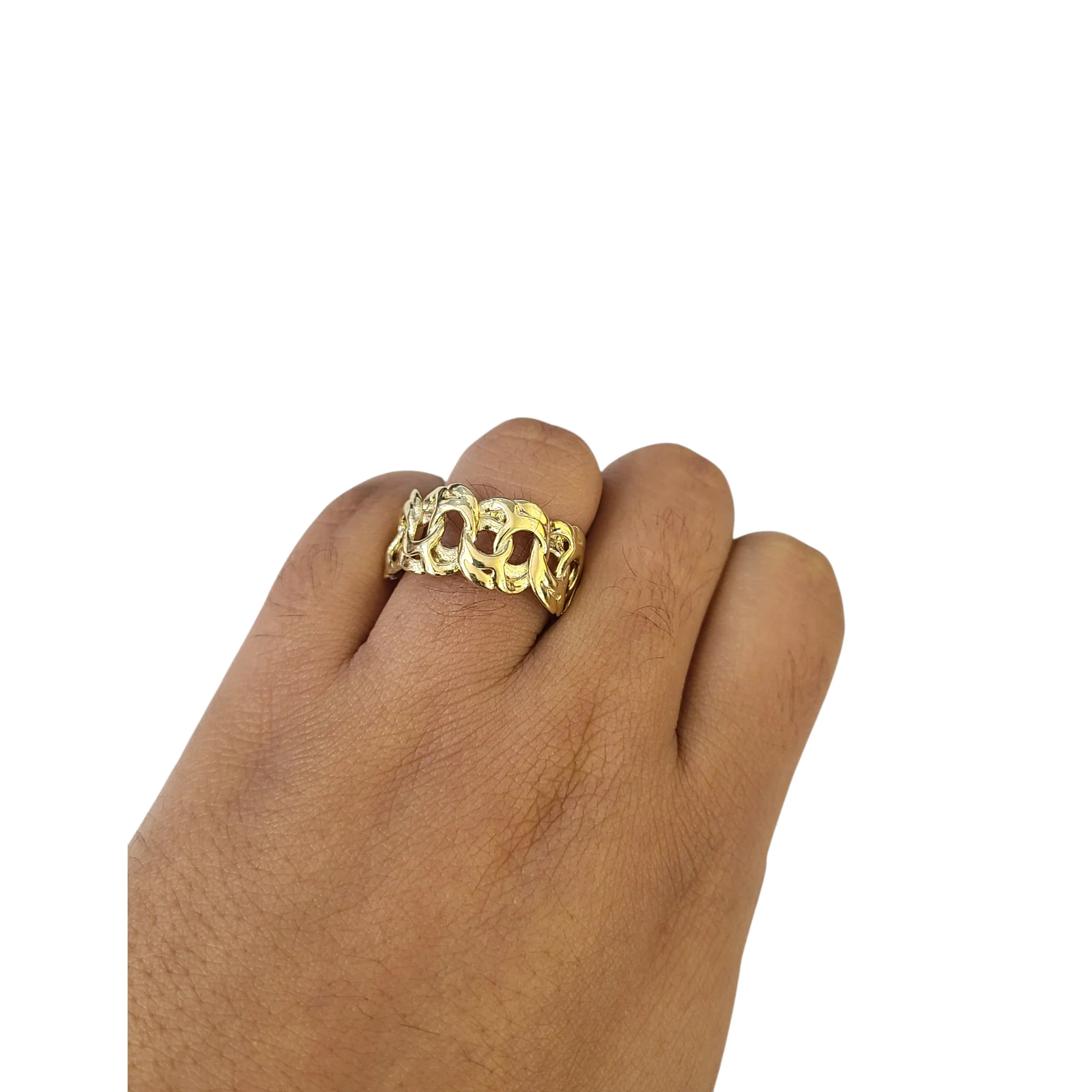 Real 10k Nugget Ring Yellow Gold Women 10Kt Genuine