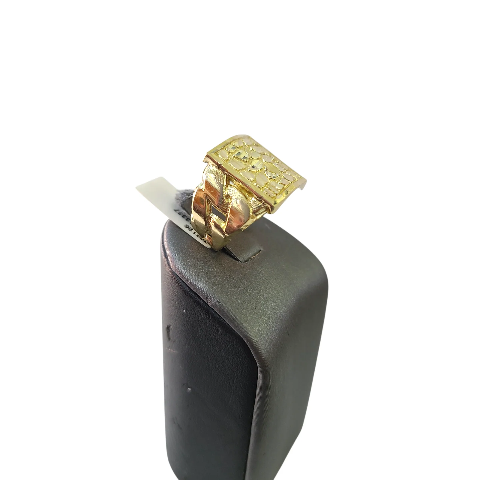 Real 10k Nugget Square Ring Yellow Gold Men 10Kt Genuine - Image 4