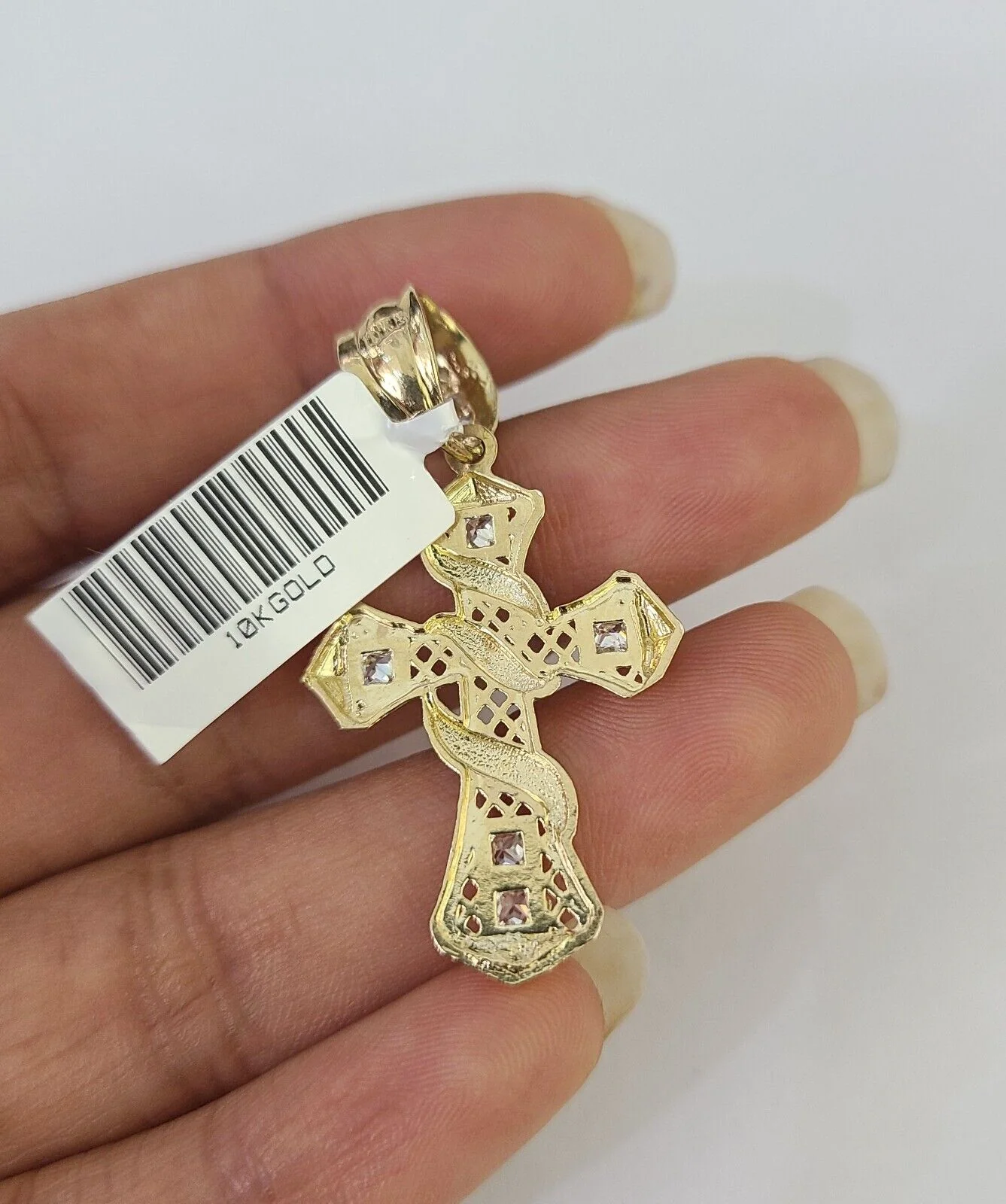 Real 10k Rope Chain Jesus Cross Charm Necklace Pendant Set 5mm 26" Inch Gold - Image 7