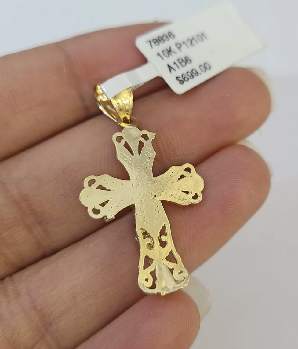 Real 10k Rope Chain Jesus Cross Charm Necklace SET 3mm 18"-28" Pendant - Image 7