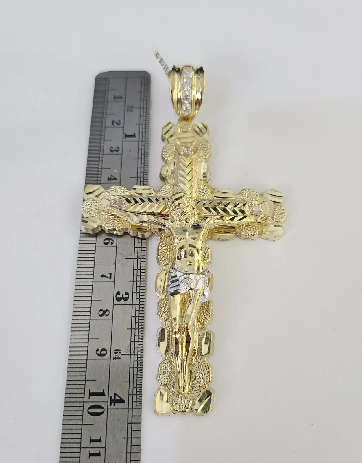 Real 10k Rope Chain Jesus Cross Charm Set 12mm 20"-30" Inch Necklace Yellow Gold - Image 4