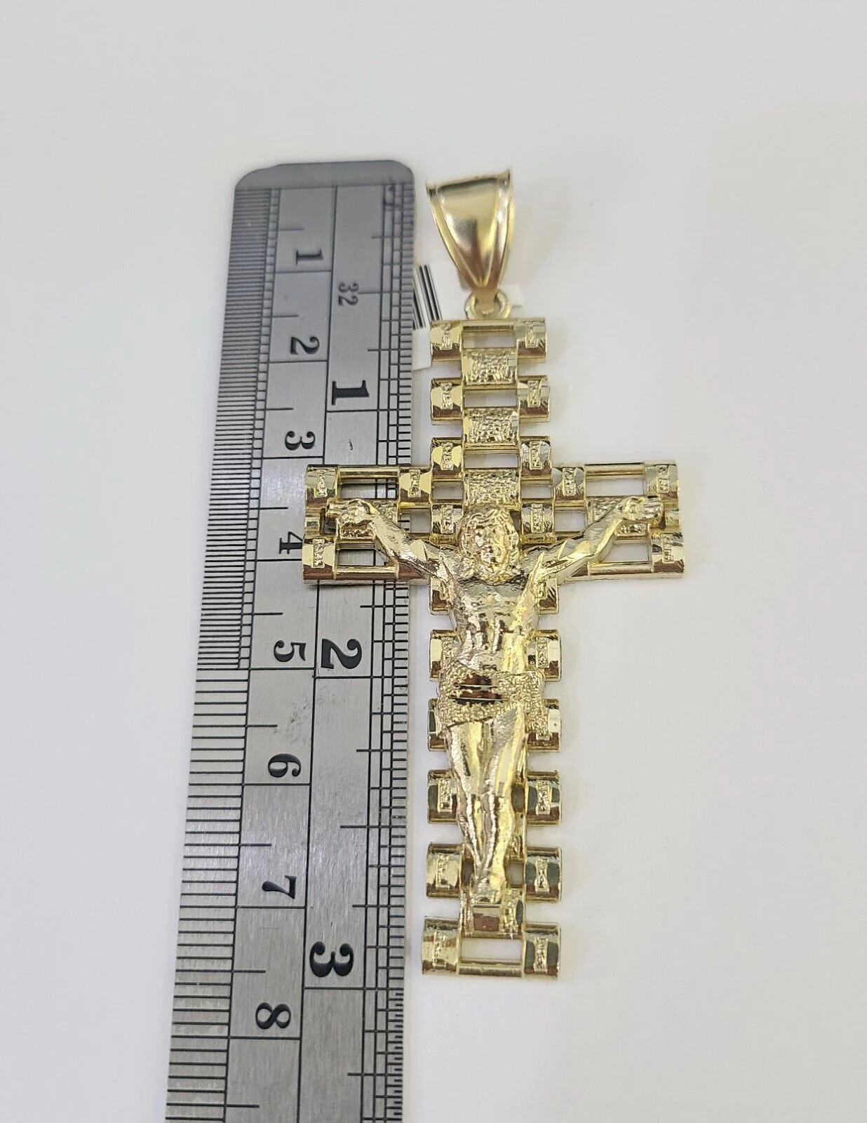 Real 10k Rope Chain Jesus Cross Charm Set 7mm 20"-28" Inch Necklace Yellow Gold - Image 4