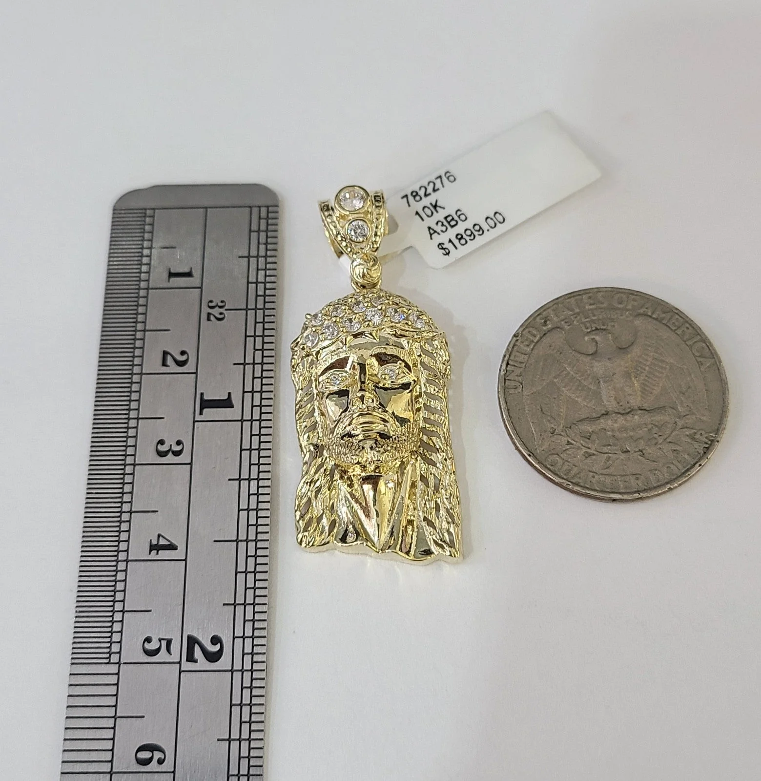 Real 10k Rope Chain Jesus Head Charm Necklace Pendant Set 4mm 18"-28" Gold - Image 3