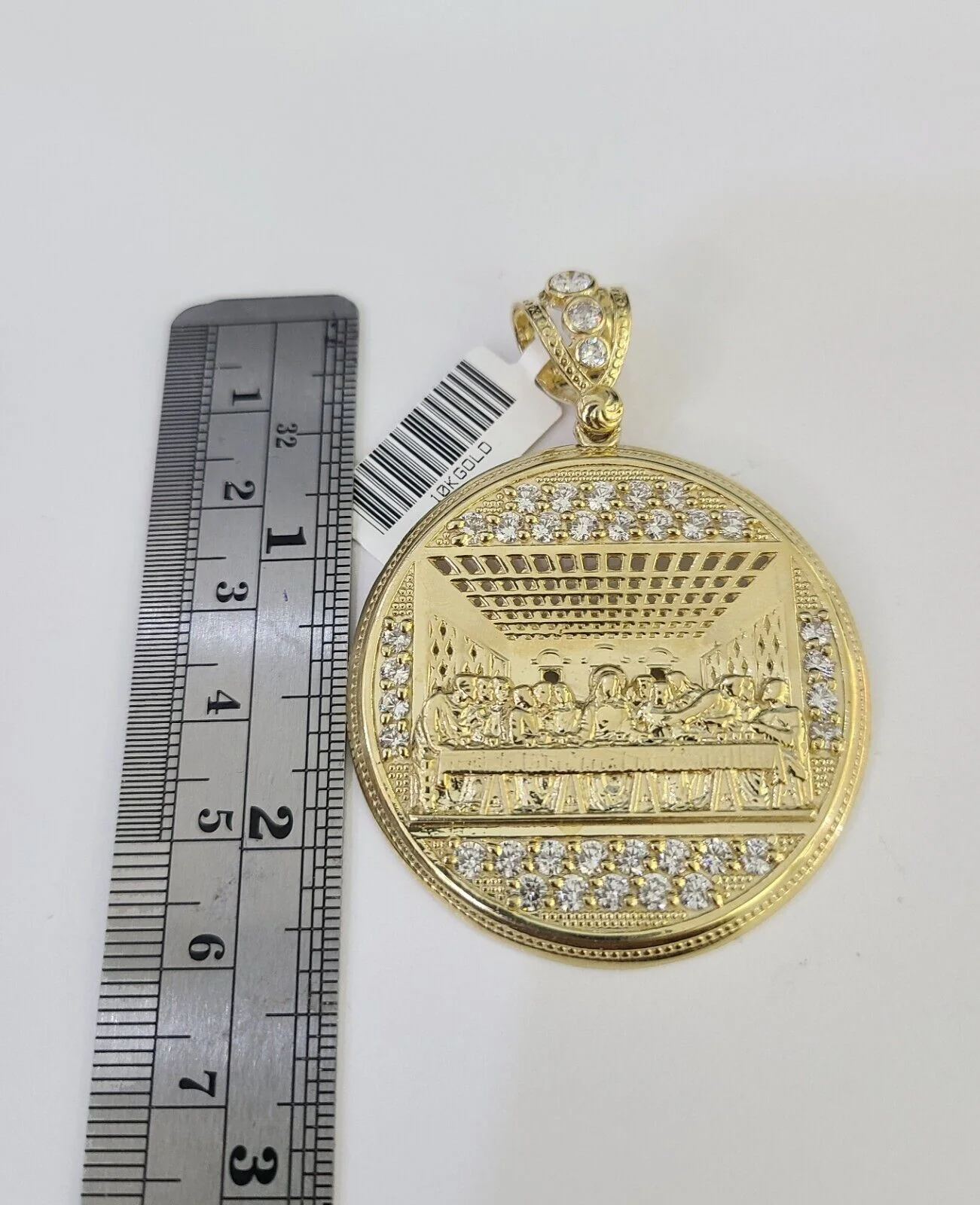Real 10k Rope Chain Last Supper Charm Set 7mm 20"-28" Inch Necklace Yellow Gold - Image 4