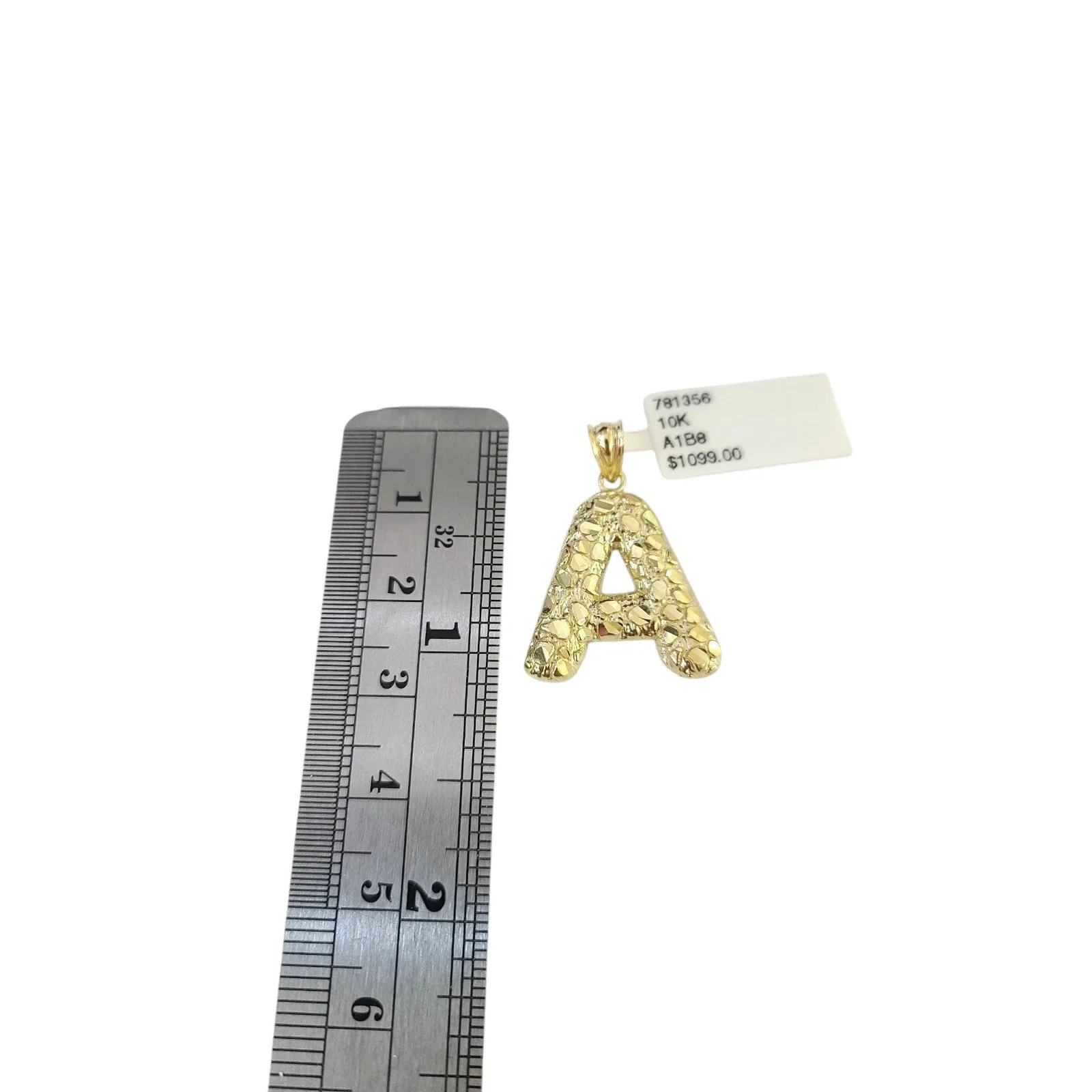 Real 10k Rope Chain Necklace Nugget A Initial Charm Pendant Set 3mm 18"-28" Gold - Image 7