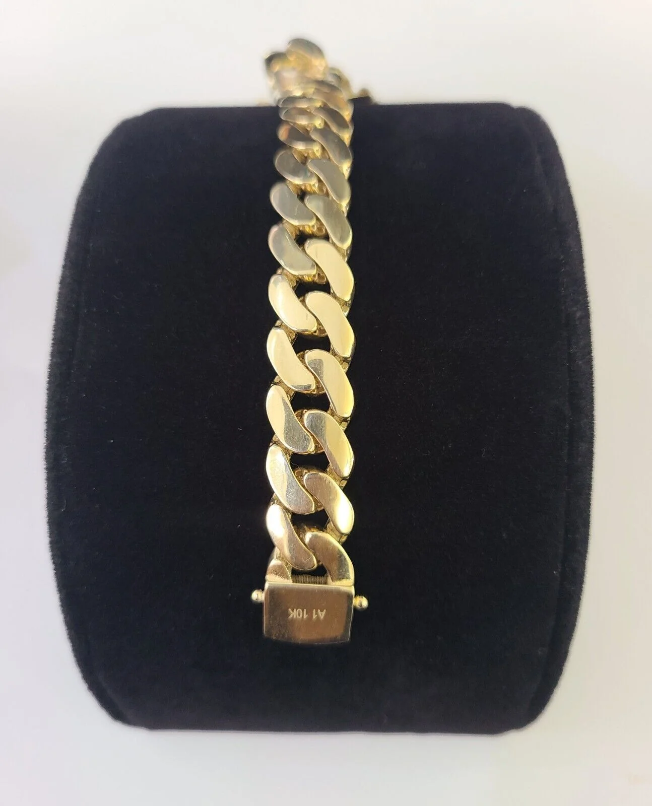 Real 10K Royal Monaco Bracelet Yellow Gold 8" Box Clasp 11mm Genuine - Image 6