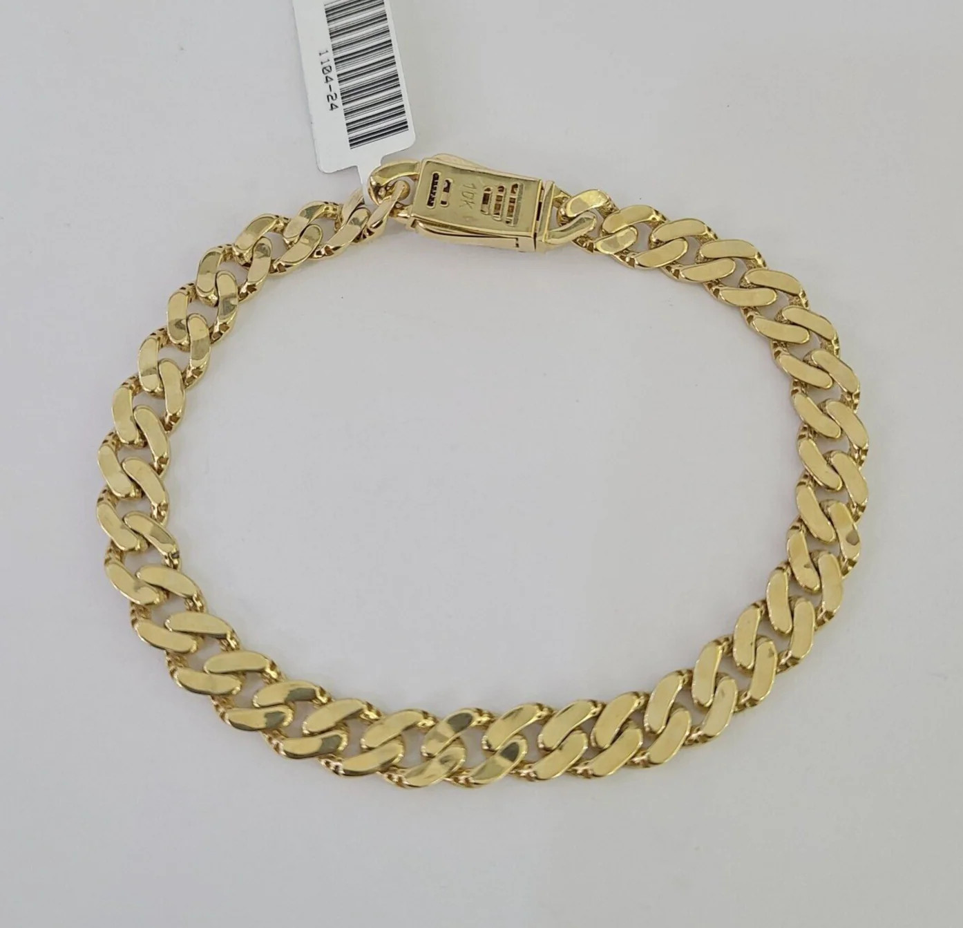 Real 10K Royal Monaco Bracelet Yellow Gold 8" Box Clasp 7mm Genuine Unisex - Image 8
