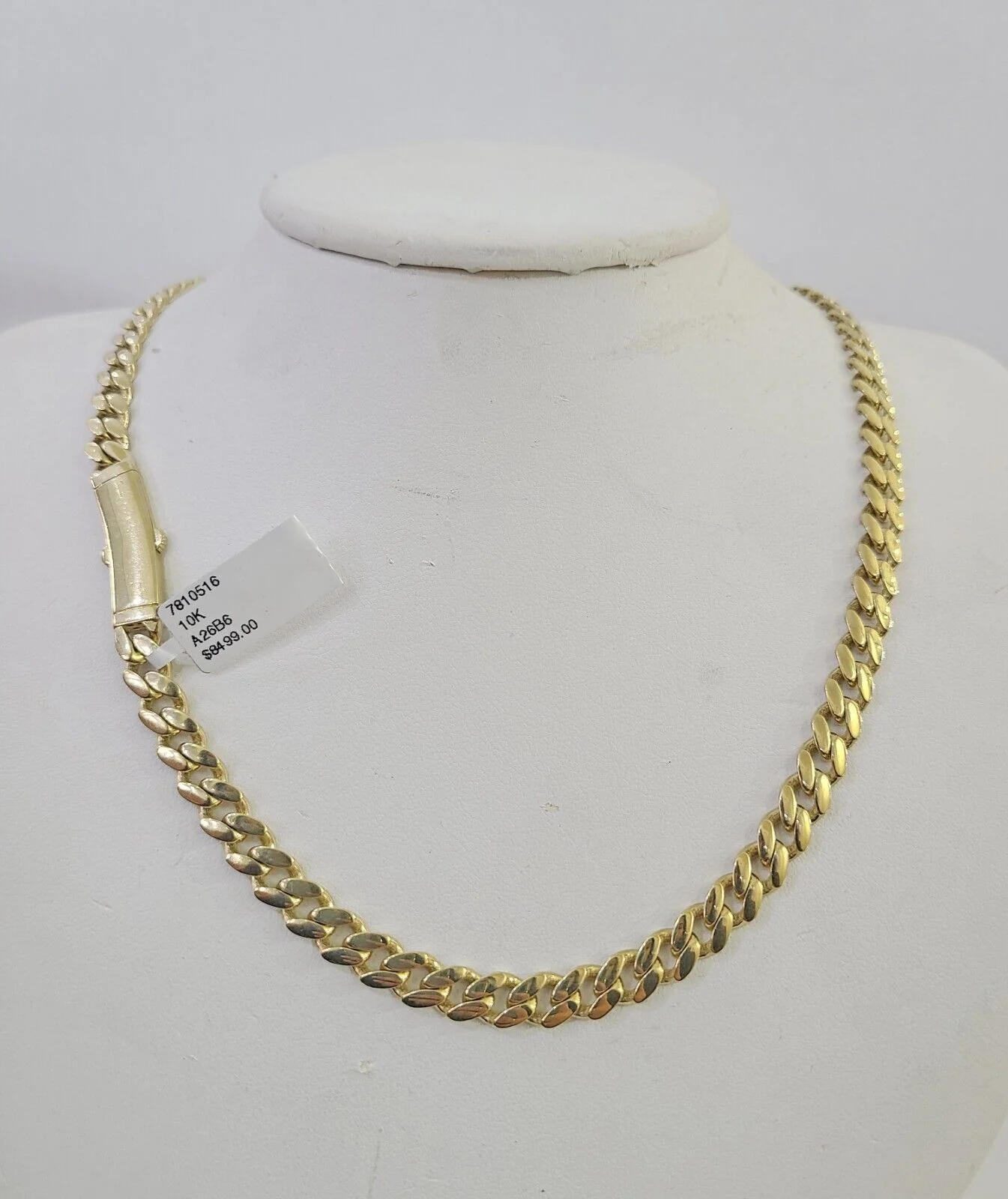Real 10k Royal Monaco Chain 6mm 24 inches Yellow Gold Necklace Men Women