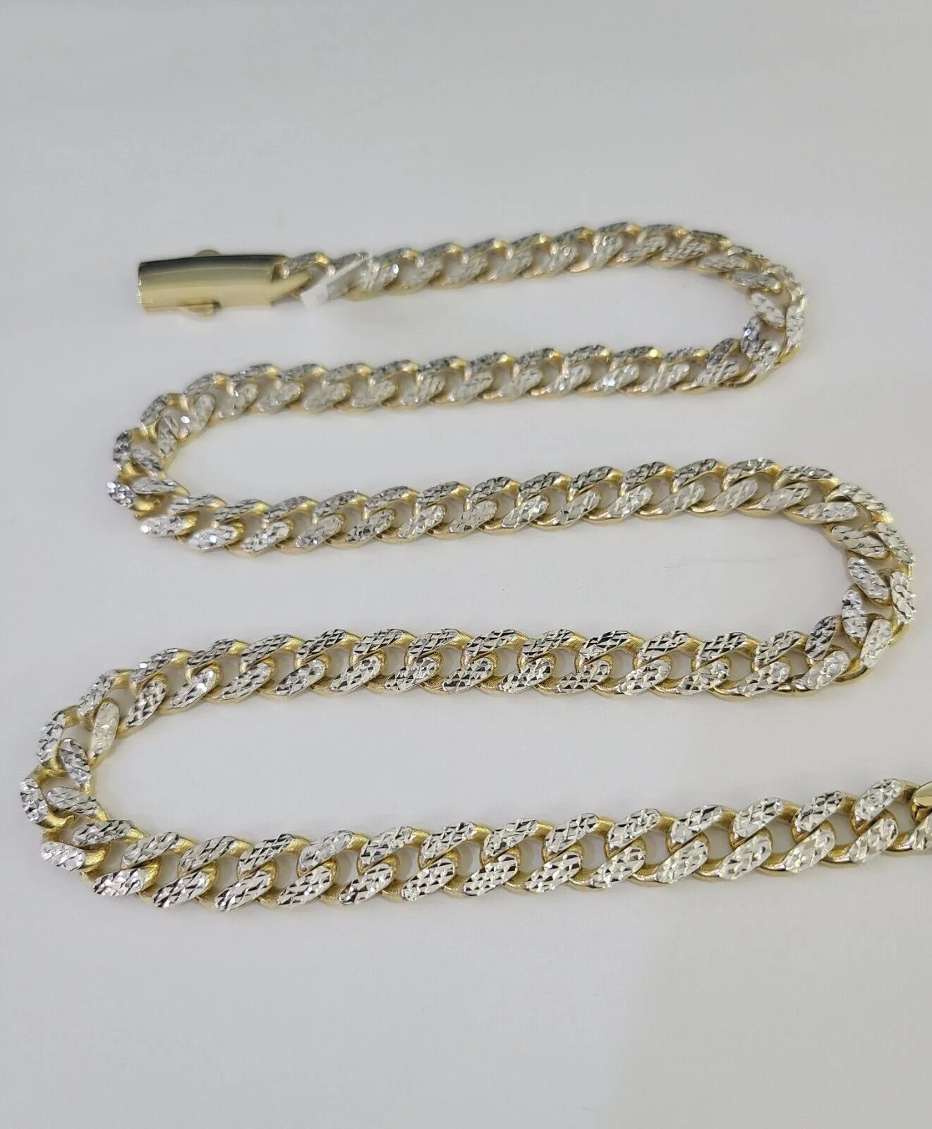 Real 10k Royal Monaco Chain 8mm Diamond Cut 22 inches Yellow Gold Necklace - Image 5